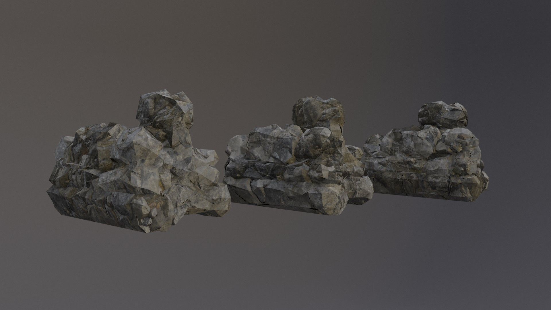 Low Poly Cliff Rock Set For Games Low-poly 3D model_45