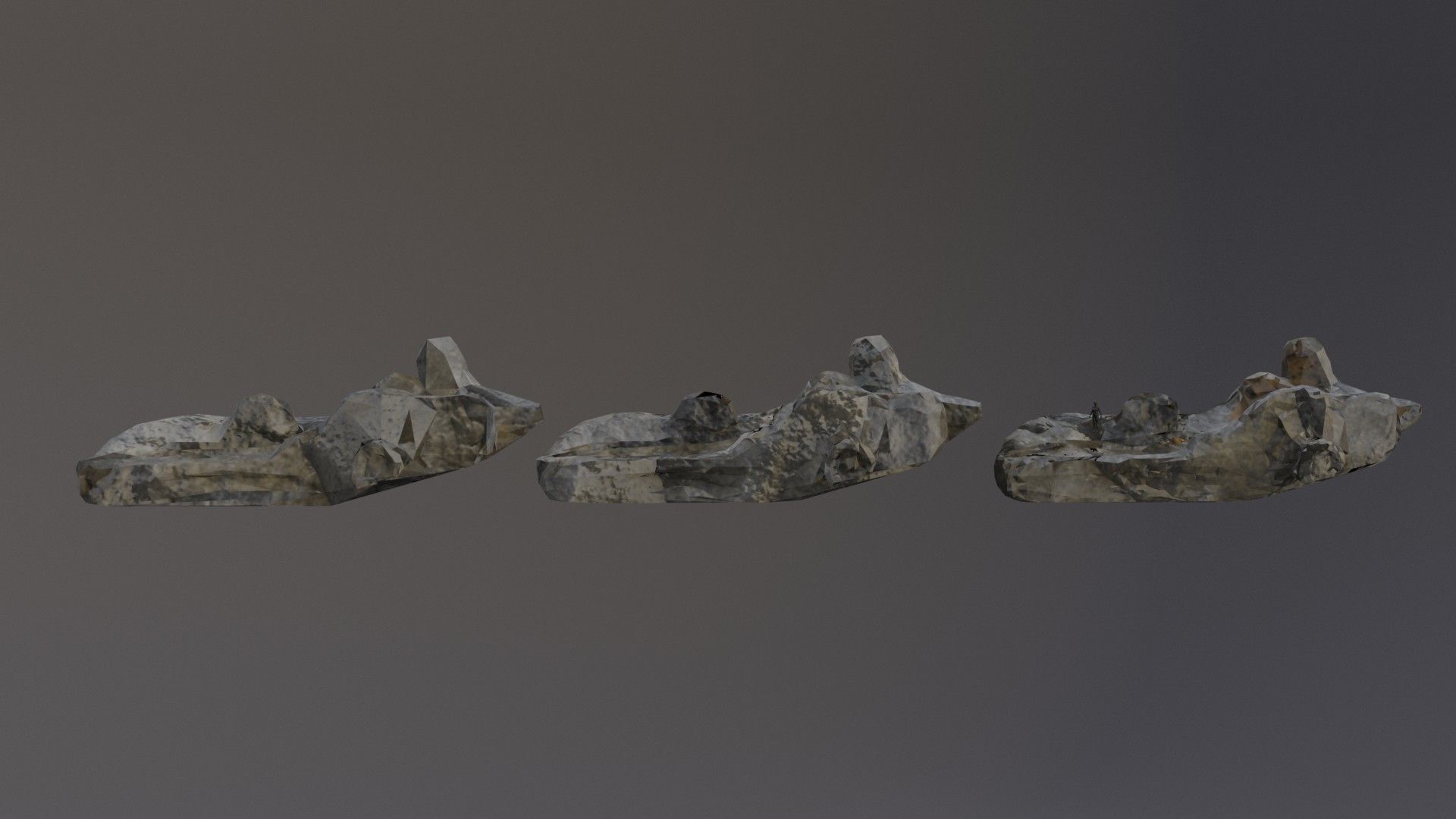 Low Poly Cliff Rock Set For Games Low-poly 3D model_18