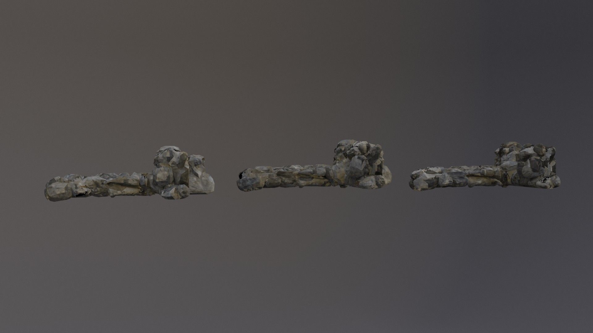 Low Poly Cliff Rock Set For Games Low-poly 3D model_15