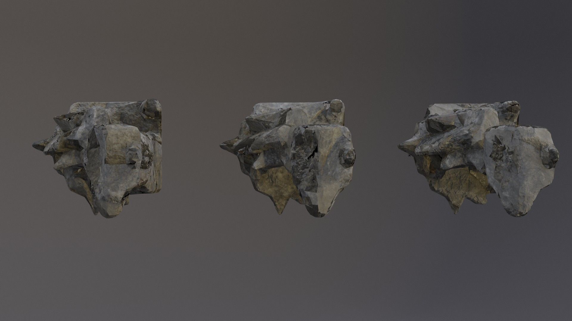 Low Poly Cliff Rock Set For Games Low-poly 3D model_26