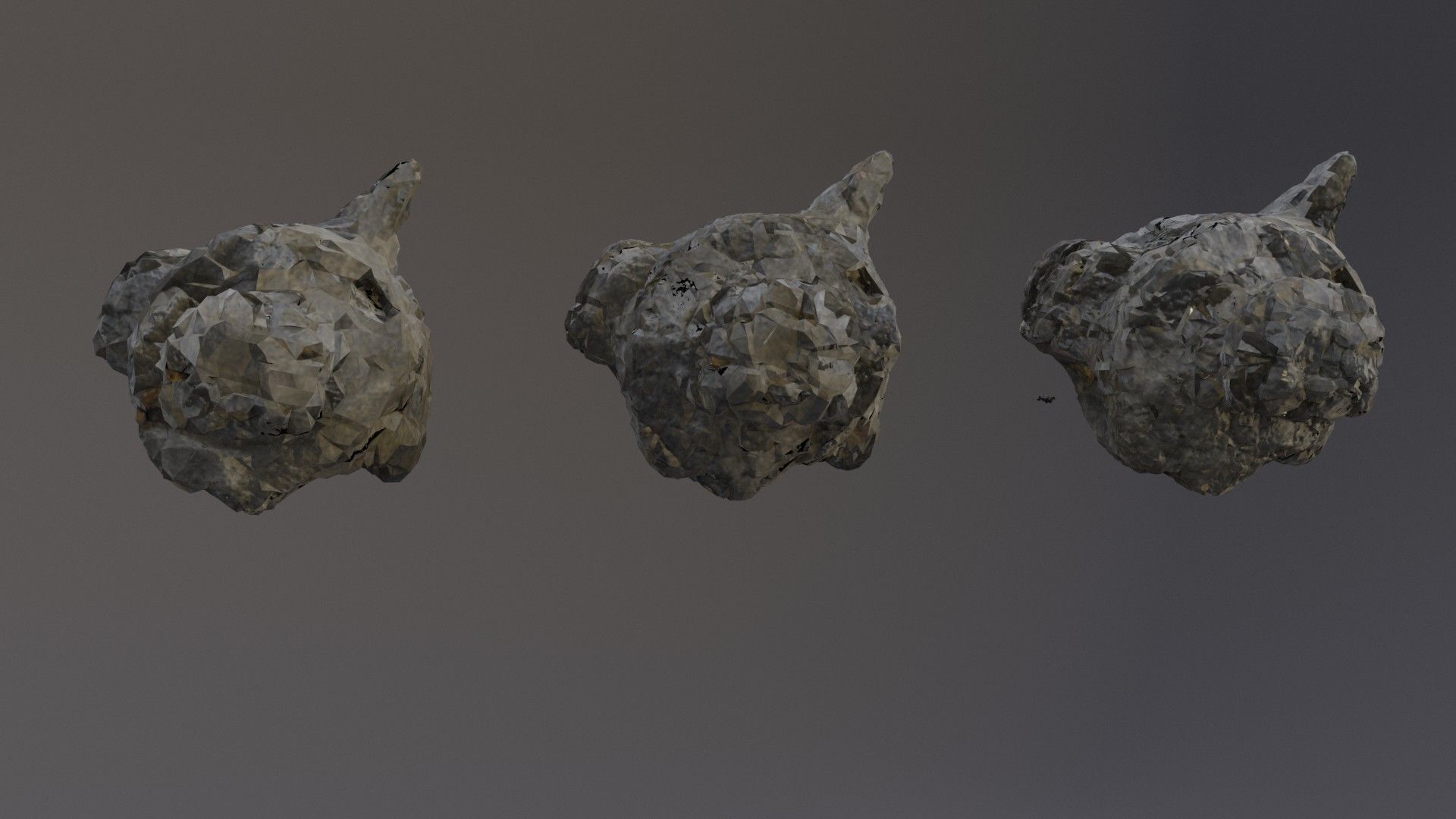 Low Poly Cliff Rock Set For Games Low-poly 3D model_11