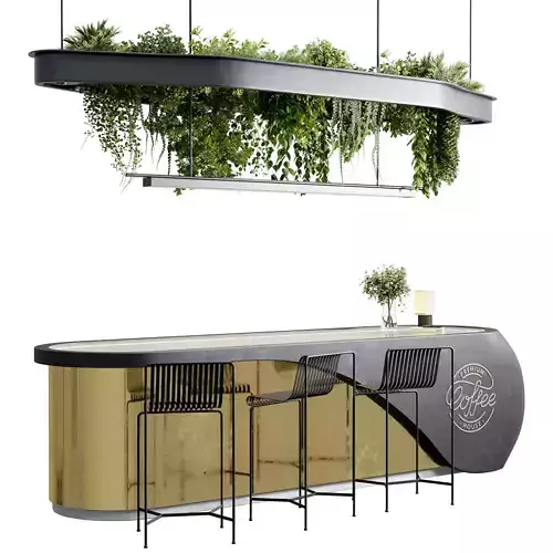 Reception Desk for Restaurant and Caffe set 06