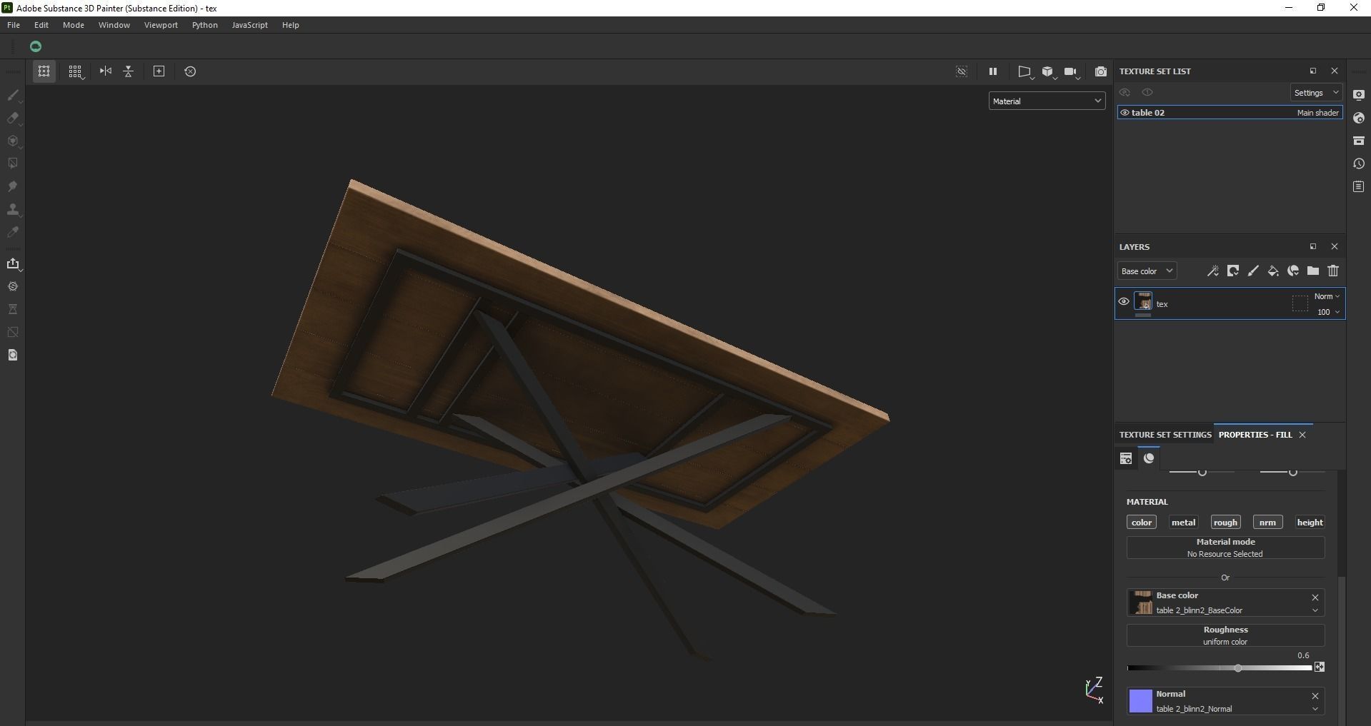 table - dining table - modern table - wood table Low-poly 3D model_12