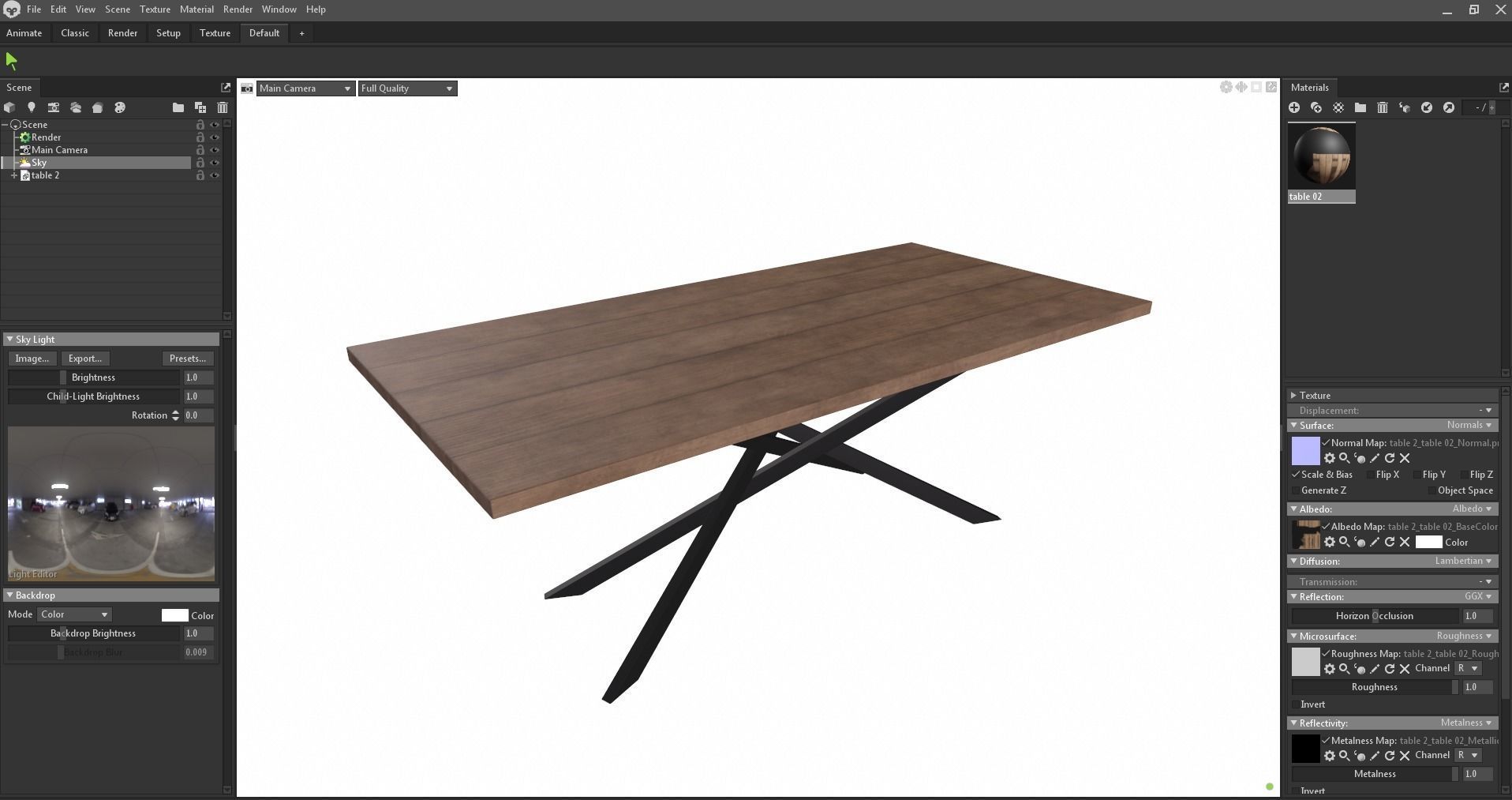 table - dining table - modern table - wood table Low-poly 3D model_26