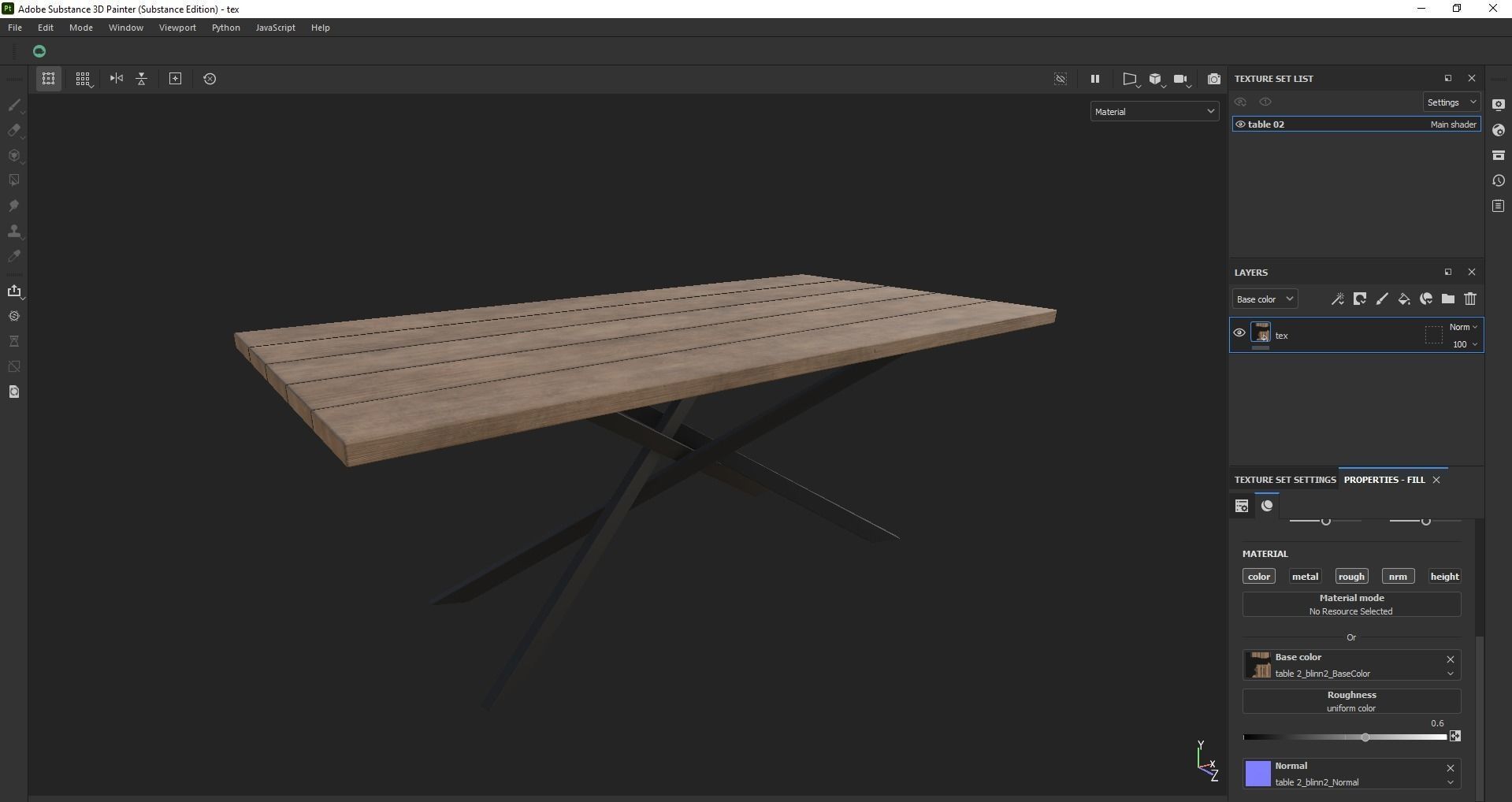 table - dining table - modern table - wood table Low-poly 3D model_20