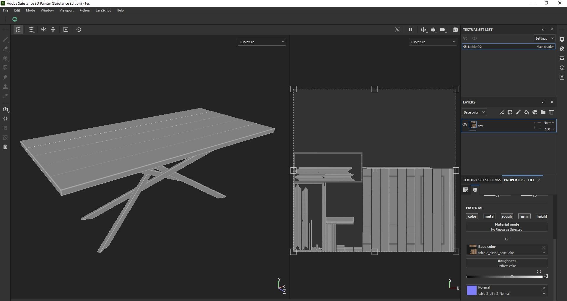table - dining table - modern table - wood table Low-poly 3D model_8
