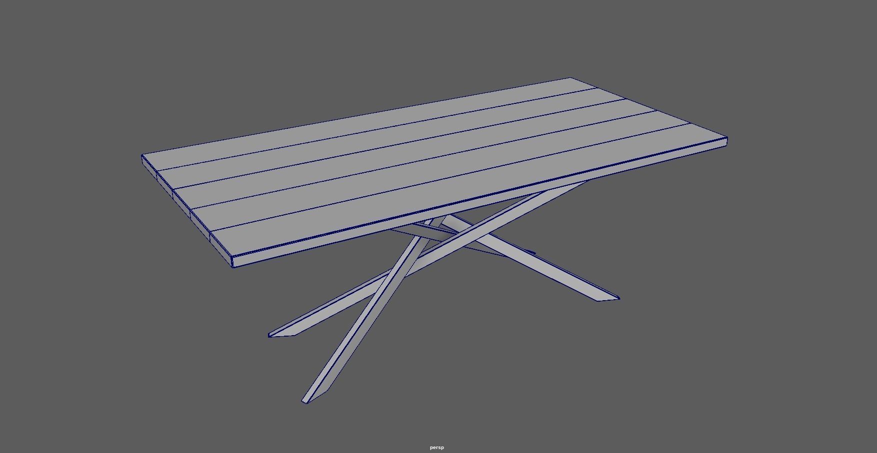 table - dining table - modern table - wood table Low-poly 3D model_7