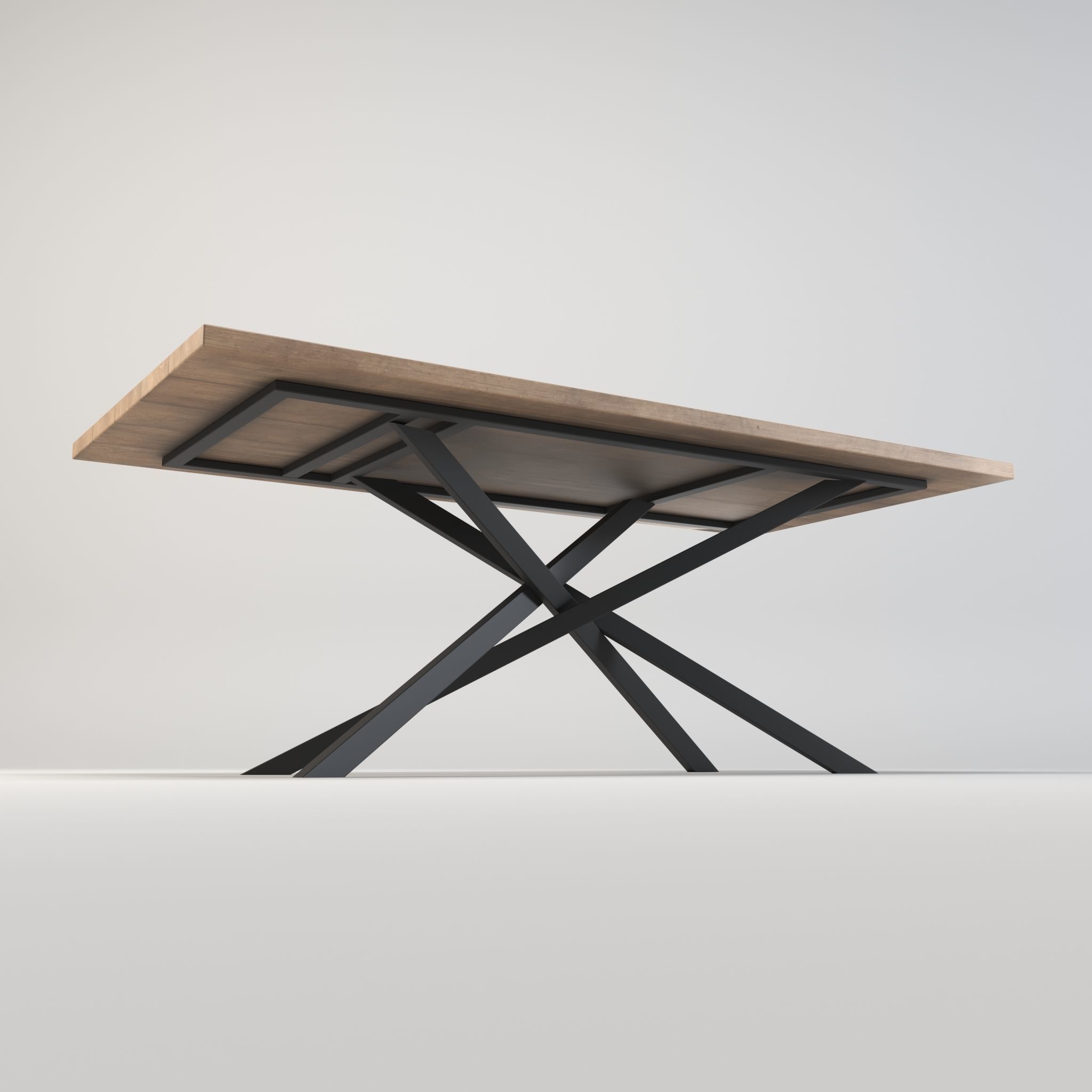 table - dining table - modern table - wood table Low-poly 3D model_2