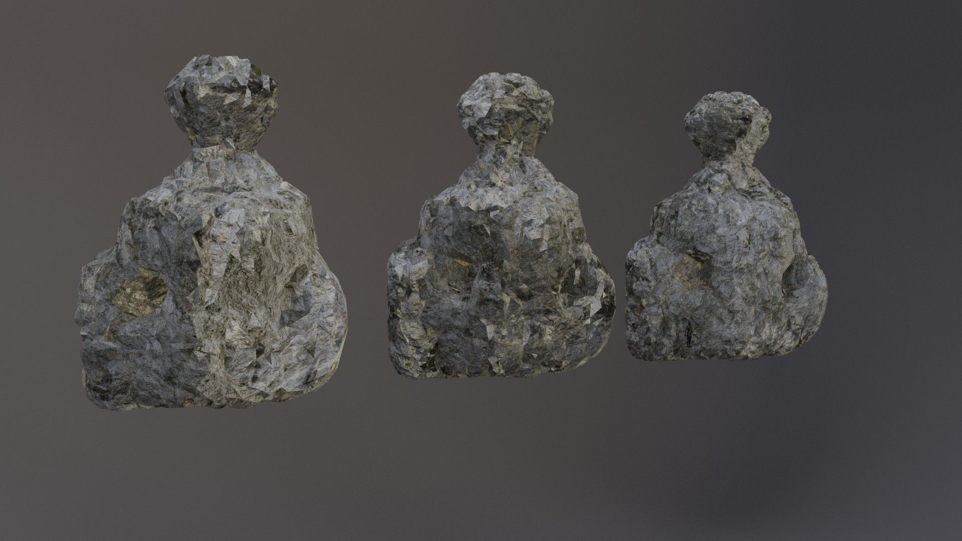 Low Poly Cliff Rock Set For Games Low-poly 3D model_11