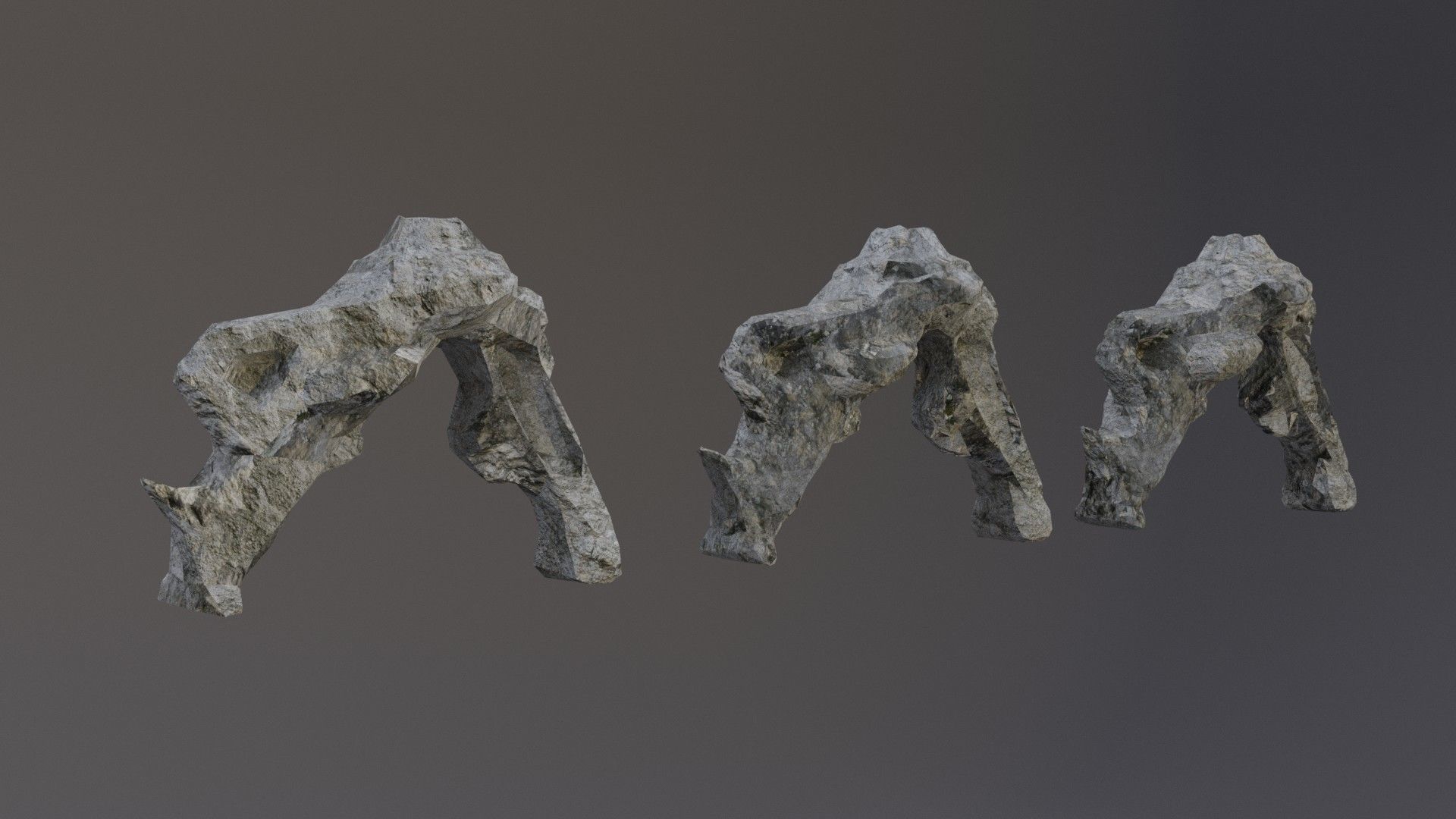 Low Poly Cliff Rock Set For Games Low-poly 3D model_23