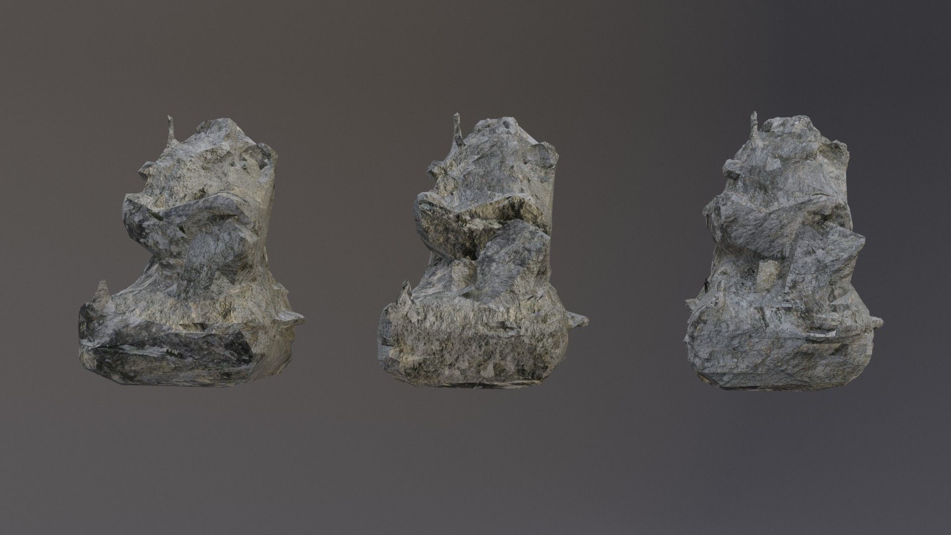 Low Poly Cliff Rock Set For Games Low-poly 3D model_37