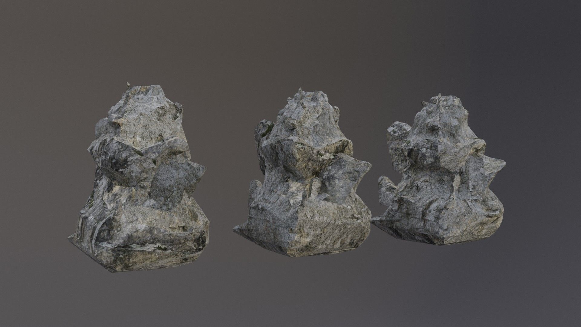 Low Poly Cliff Rock Set For Games Low-poly 3D model_38