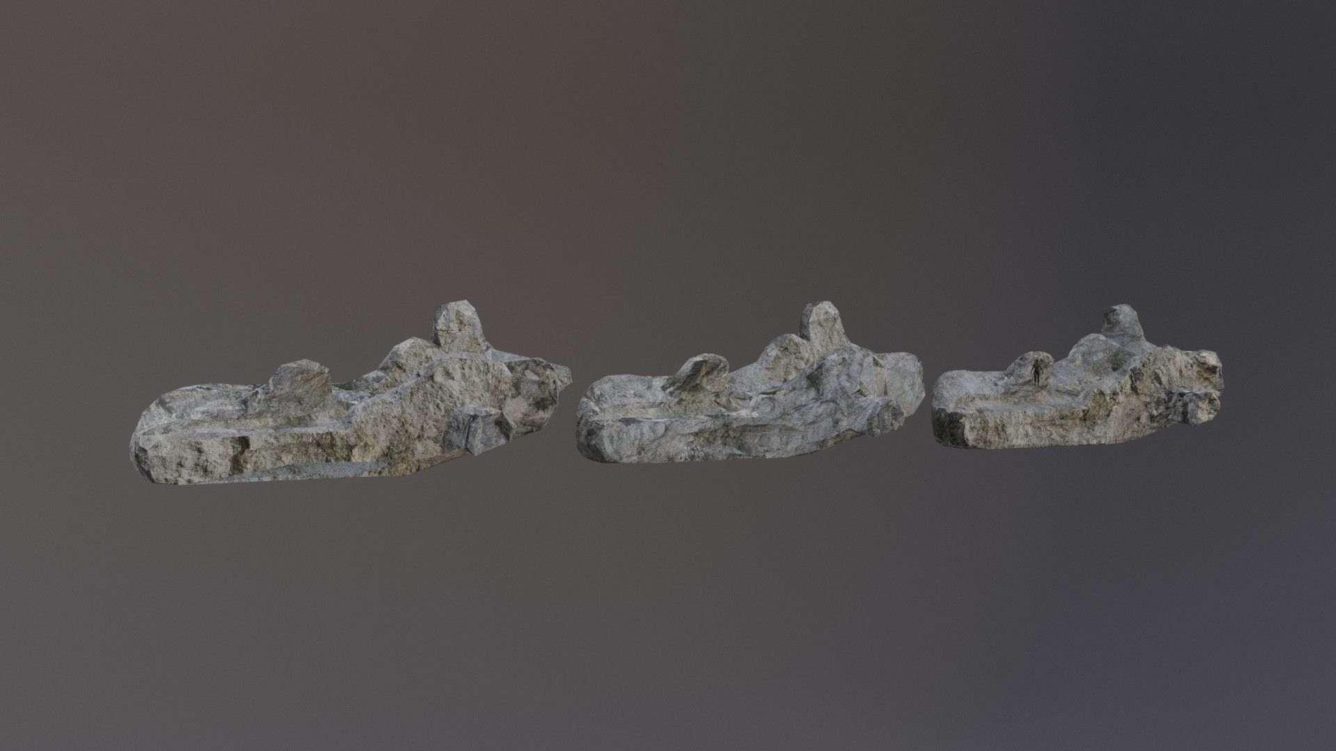 Low Poly Cliff Rock Set For Games Low-poly 3D model_20