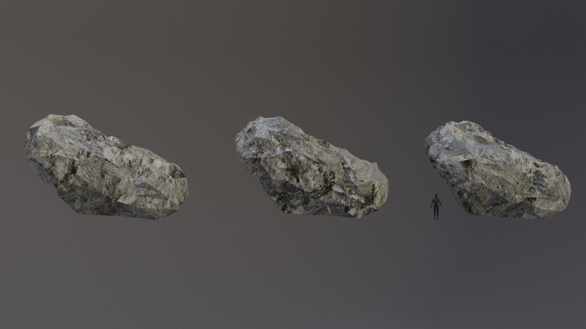 Low Poly Cliff Rock Set For Games Low-poly 3D model_4