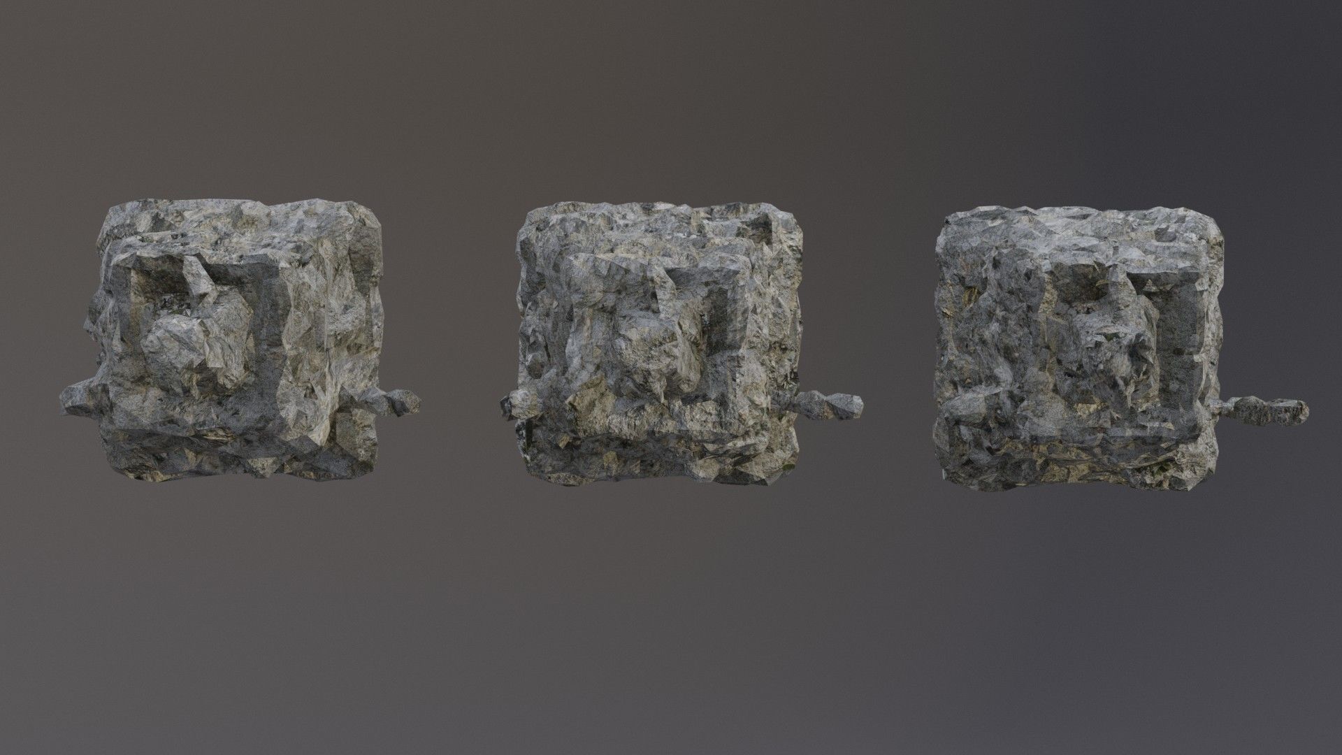 Low Poly Cliff Rock Set For Games Low-poly 3D model_42