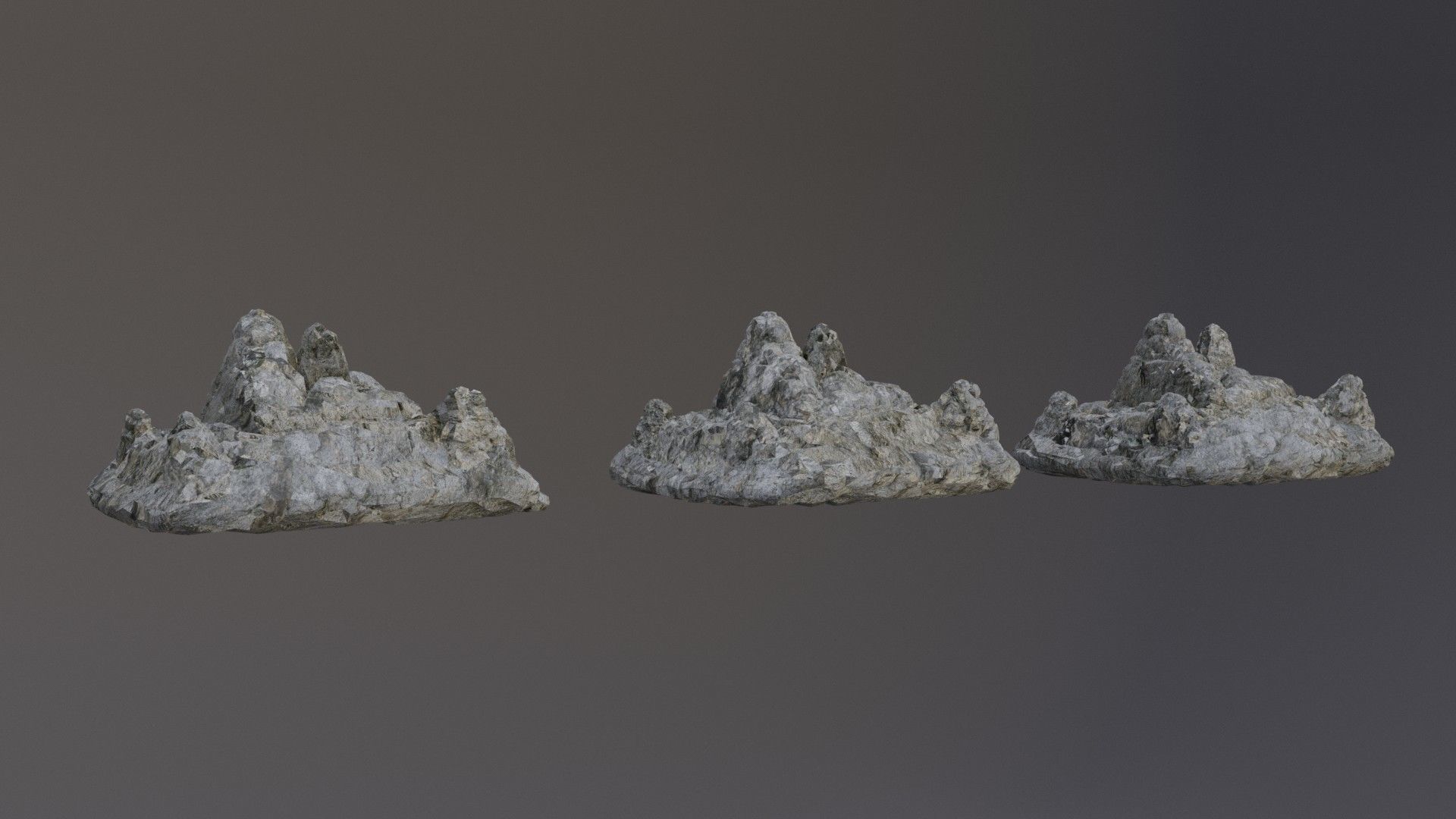 Low Poly Cliff Rock Set For Games Low-poly 3D model_44