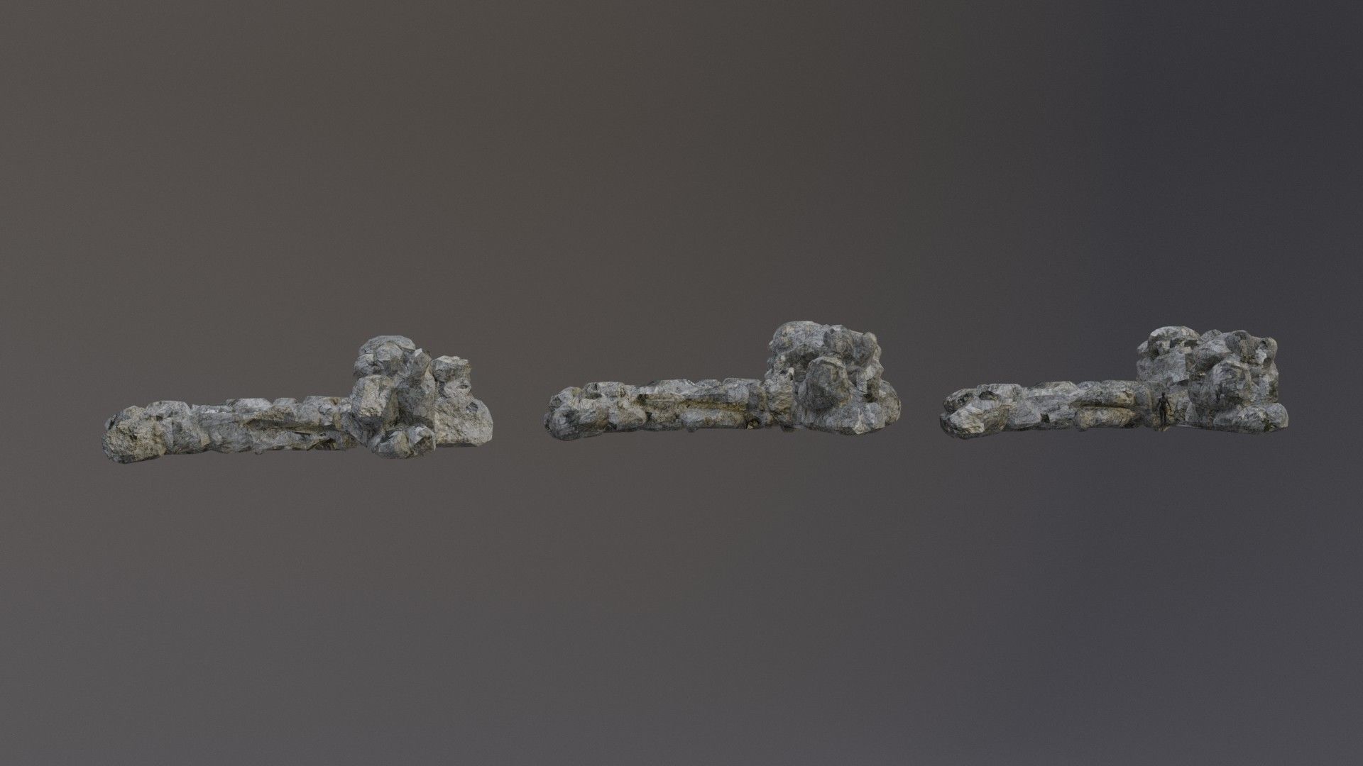 Low Poly Cliff Rock Set For Games Low-poly 3D model_16