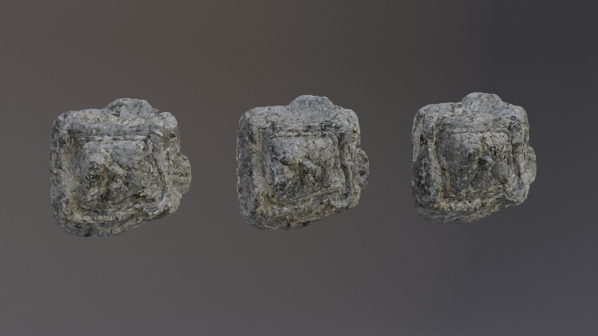 Low Poly Cliff Rock Set For Games Low-poly 3D model_45