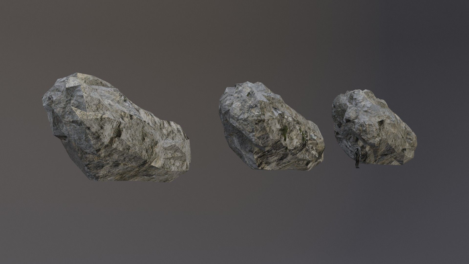 Low Poly Cliff Rock Set For Games Low-poly 3D model_5