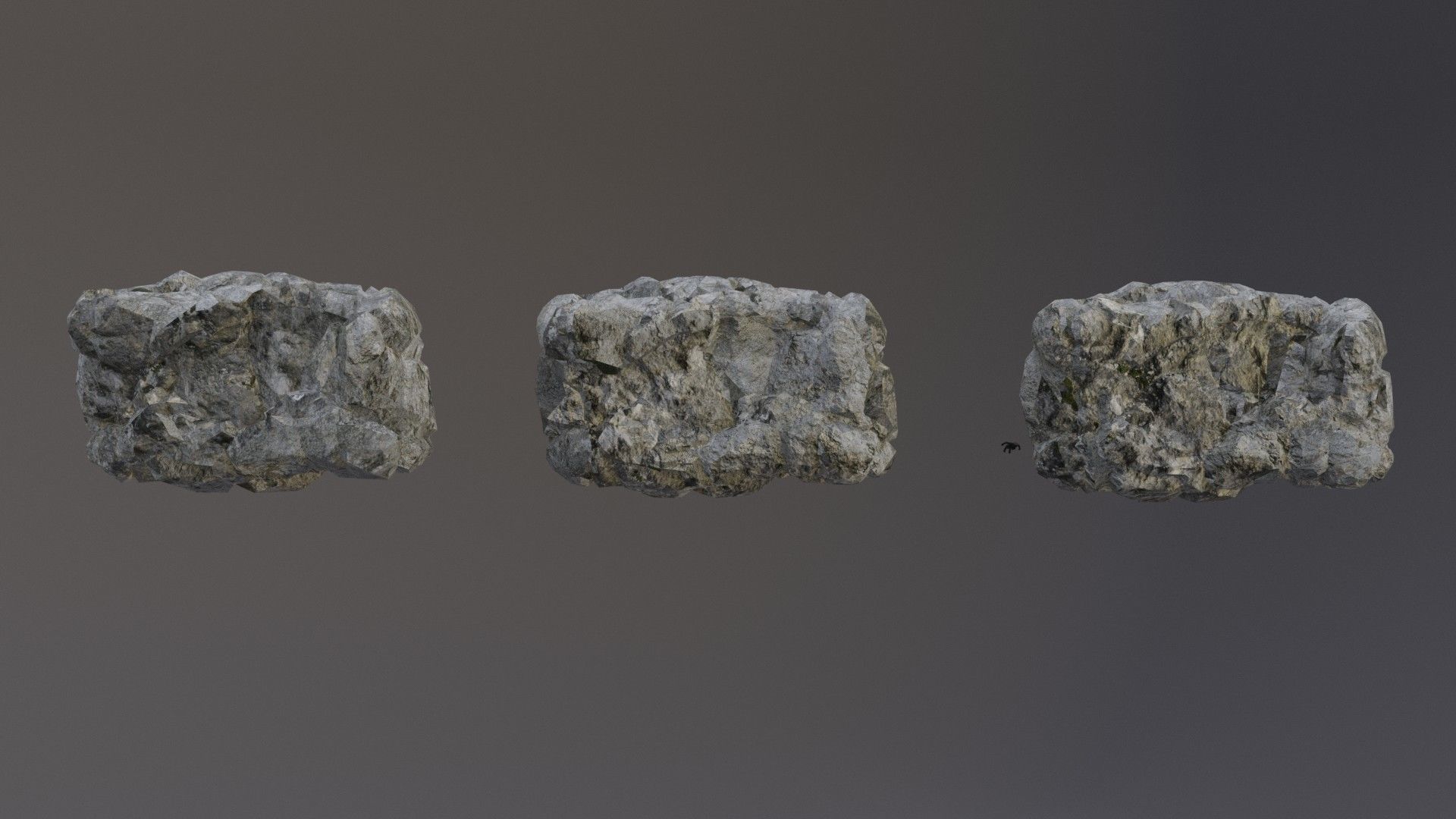 Low Poly Cliff Rock Set For Games Low-poly 3D model_9