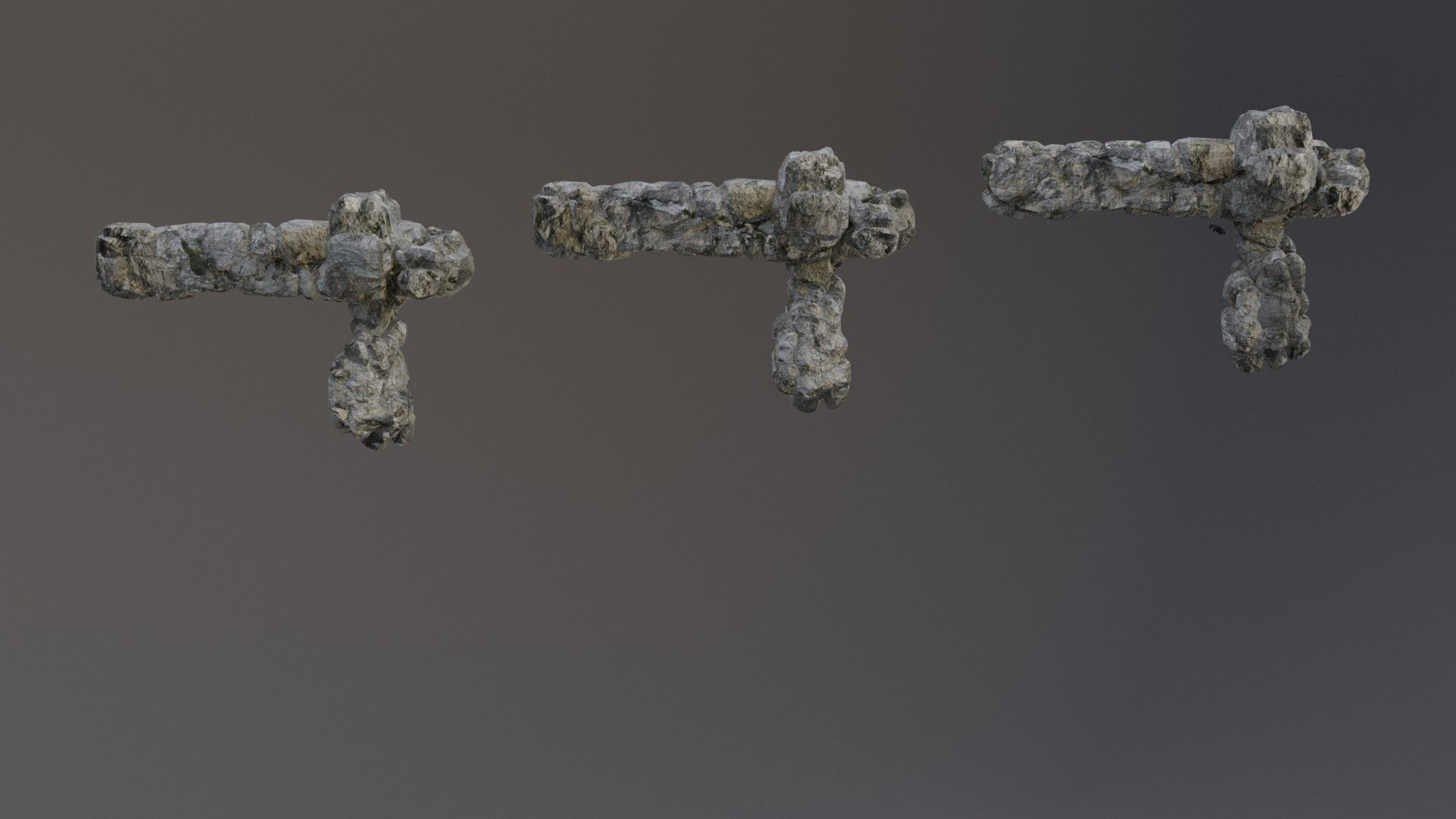 Low Poly Cliff Rock Set For Games Low-poly 3D model_18