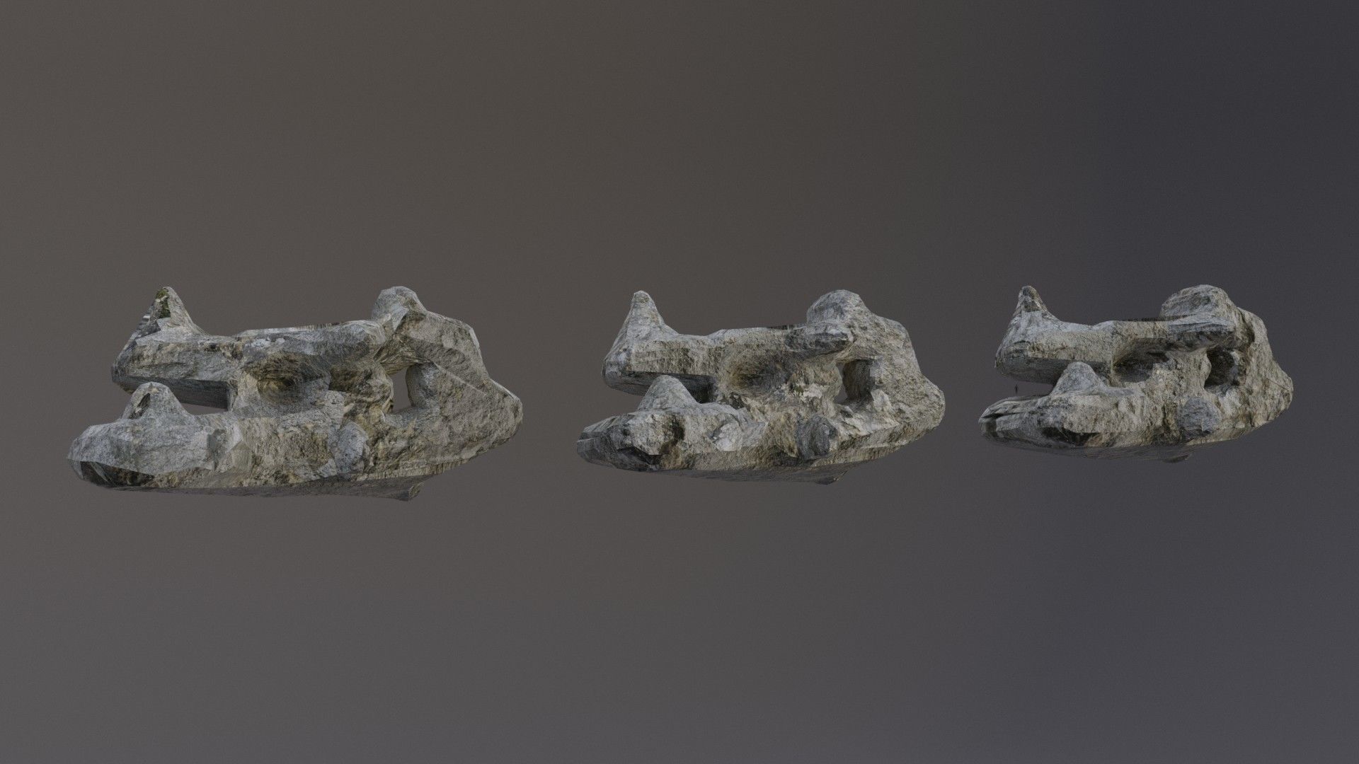 Low Poly Cliff Rock Set For Games Low-poly 3D model_32