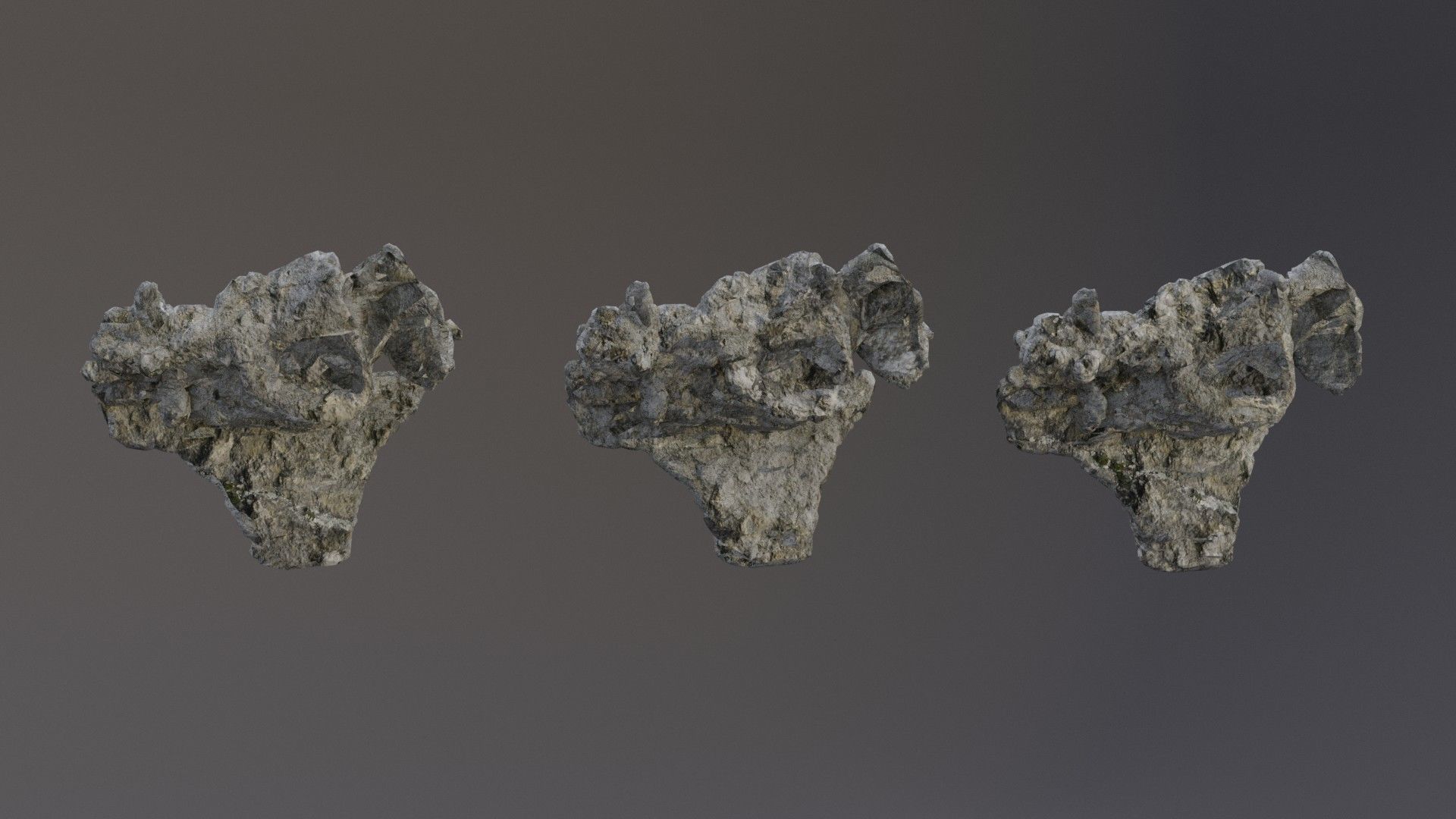 Low Poly Cliff Rock Set For Games Low-poly 3D model_36