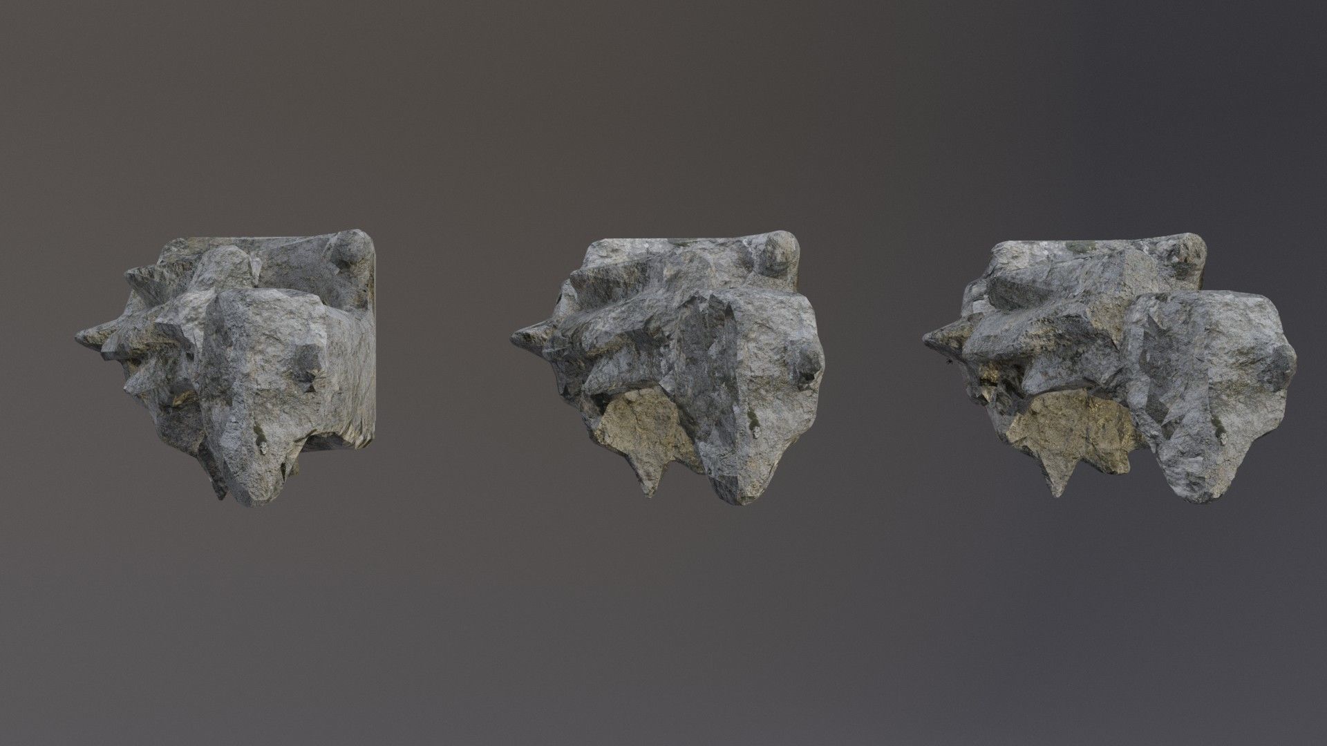 Low Poly Cliff Rock Set For Games Low-poly 3D model_27