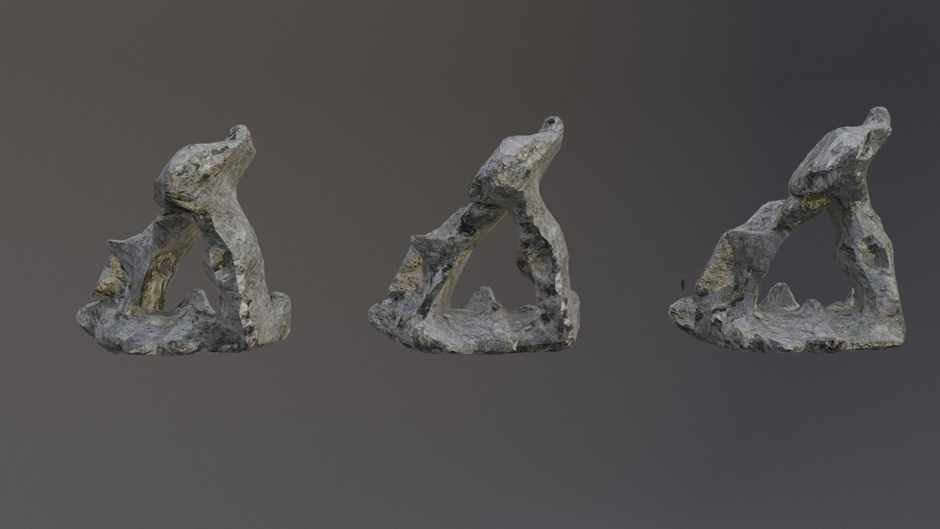 Low Poly Cliff Rock Set For Games Low-poly 3D model_25