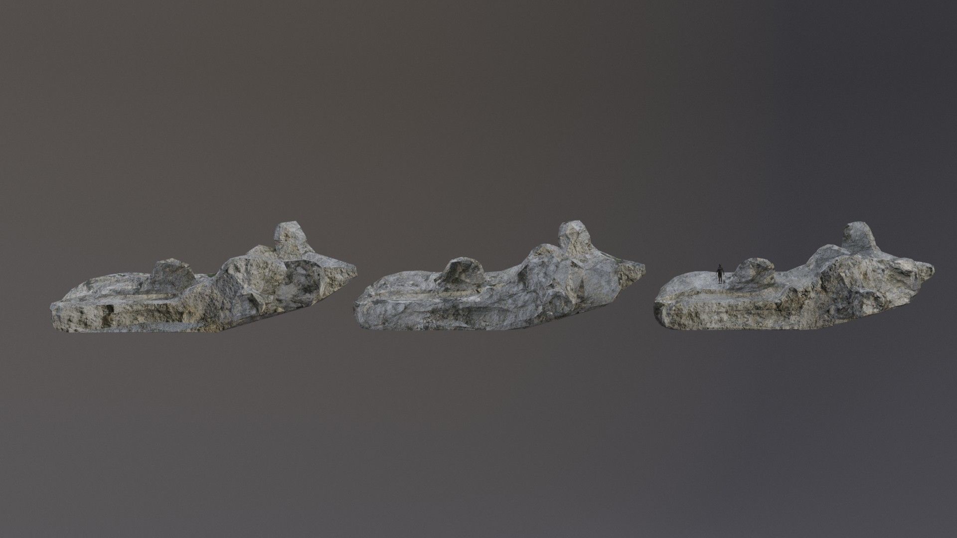 Low Poly Cliff Rock Set For Games Low-poly 3D model_19