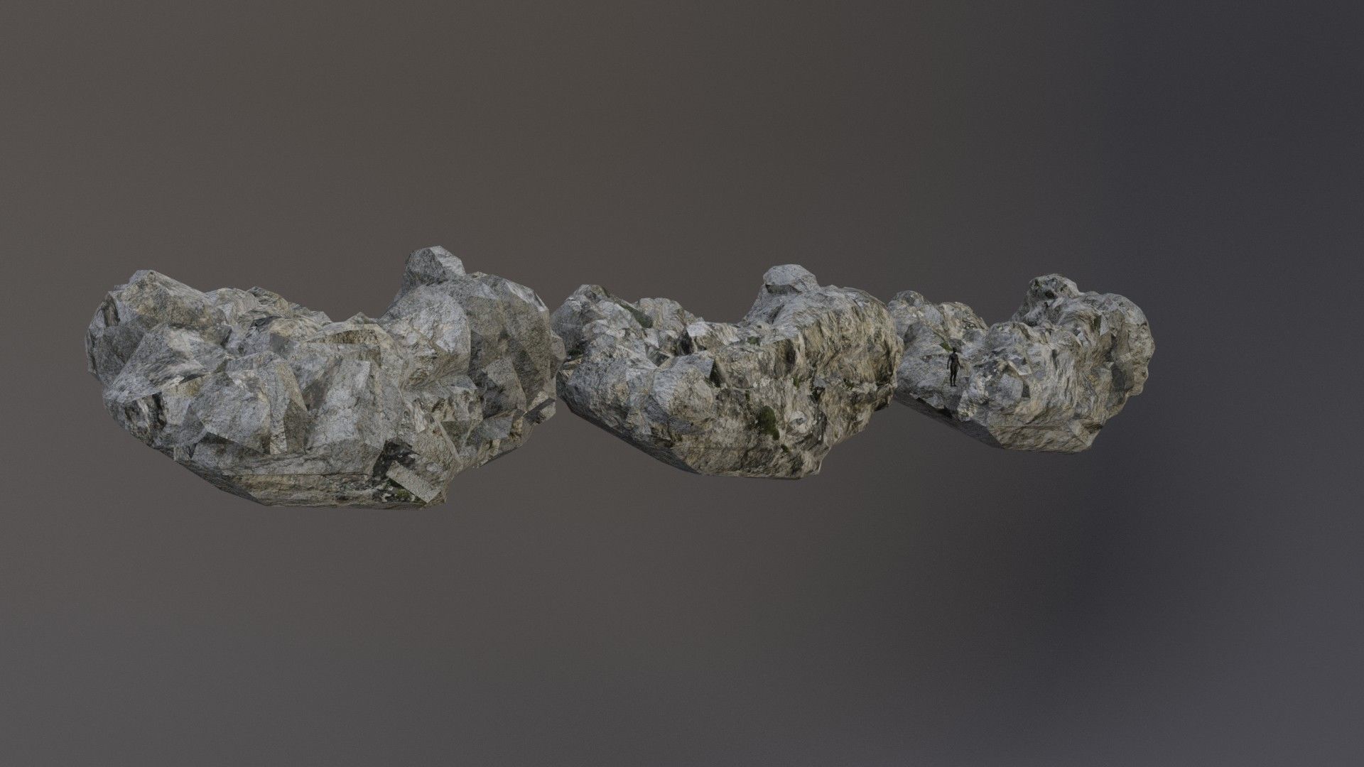 Low Poly Cliff Rock Set For Games Low-poly 3D model_8