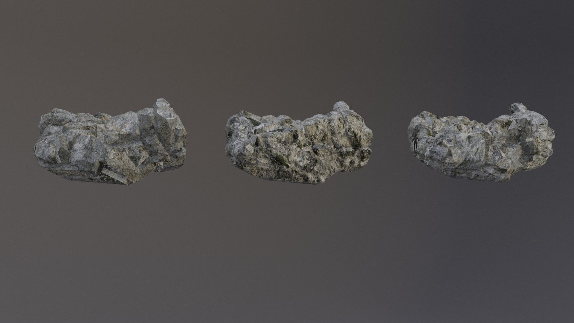 Low Poly Cliff Rock Set For Games Low-poly 3D model_7