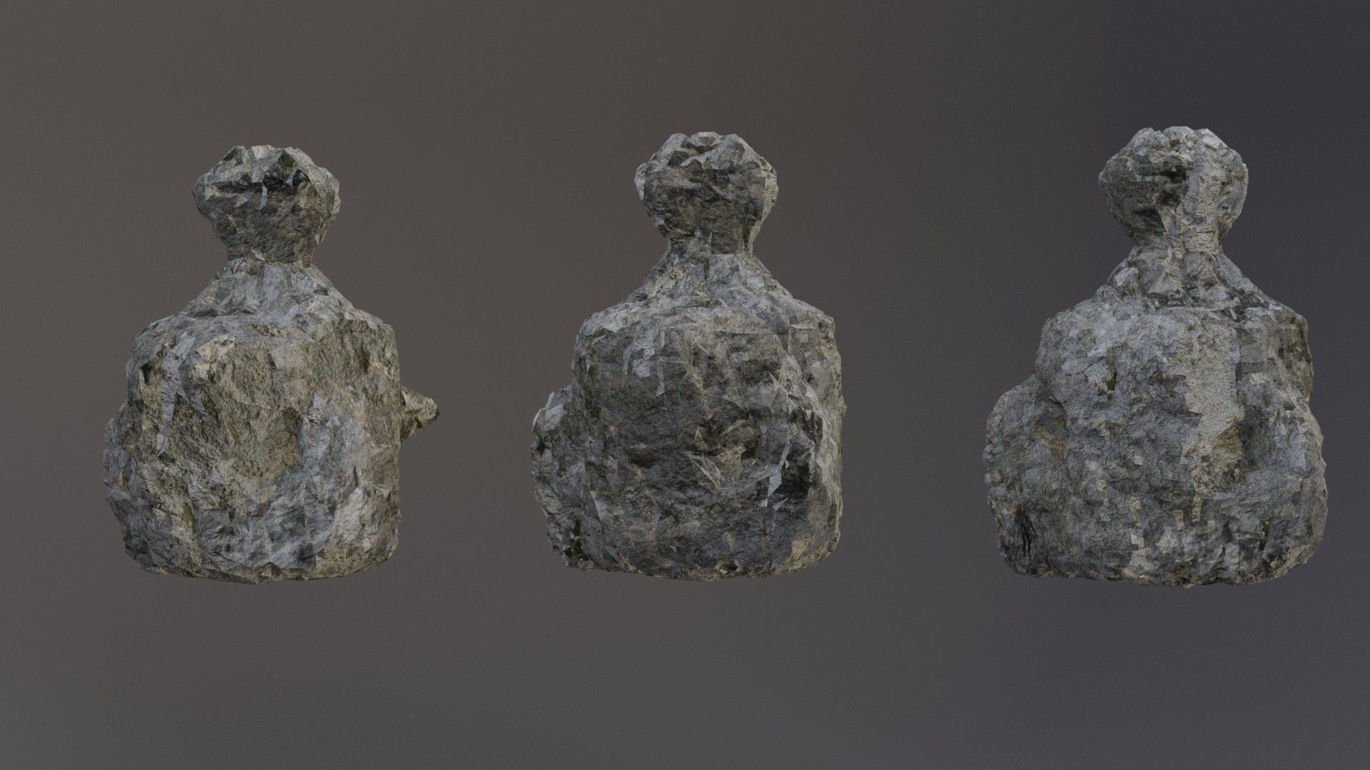 Low Poly Cliff Rock Set For Games Low-poly 3D model_10