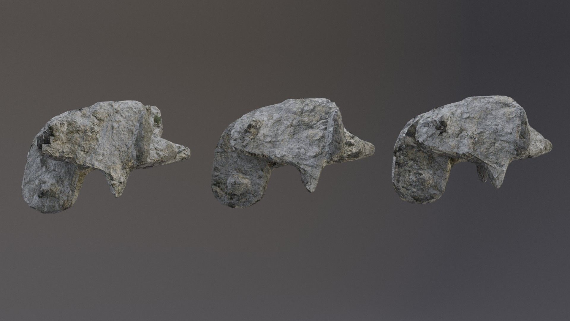 Low Poly Cliff Rock Set For Games Low-poly 3D model_33