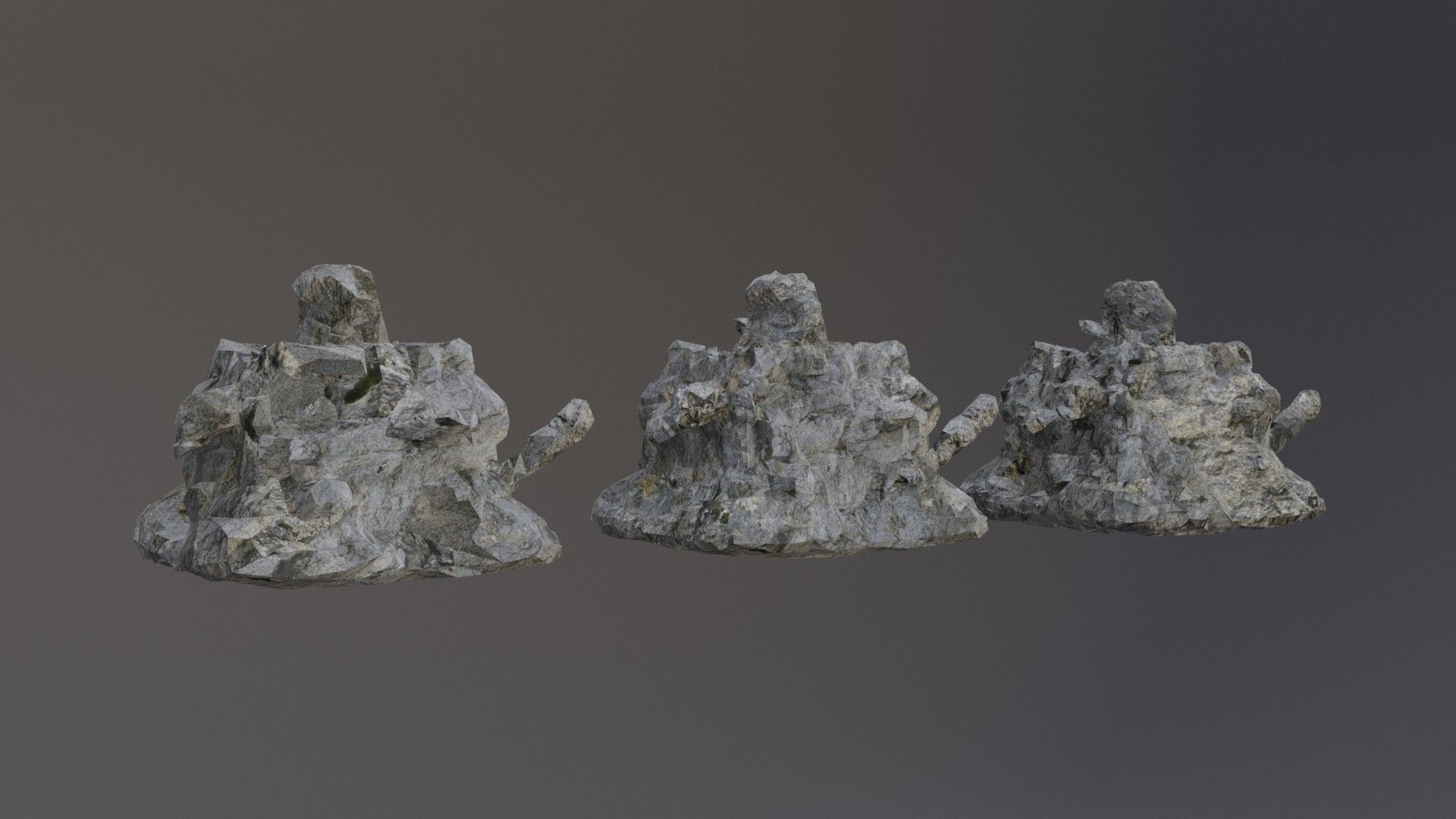 Low Poly Cliff Rock Set For Games Low-poly 3D model_41