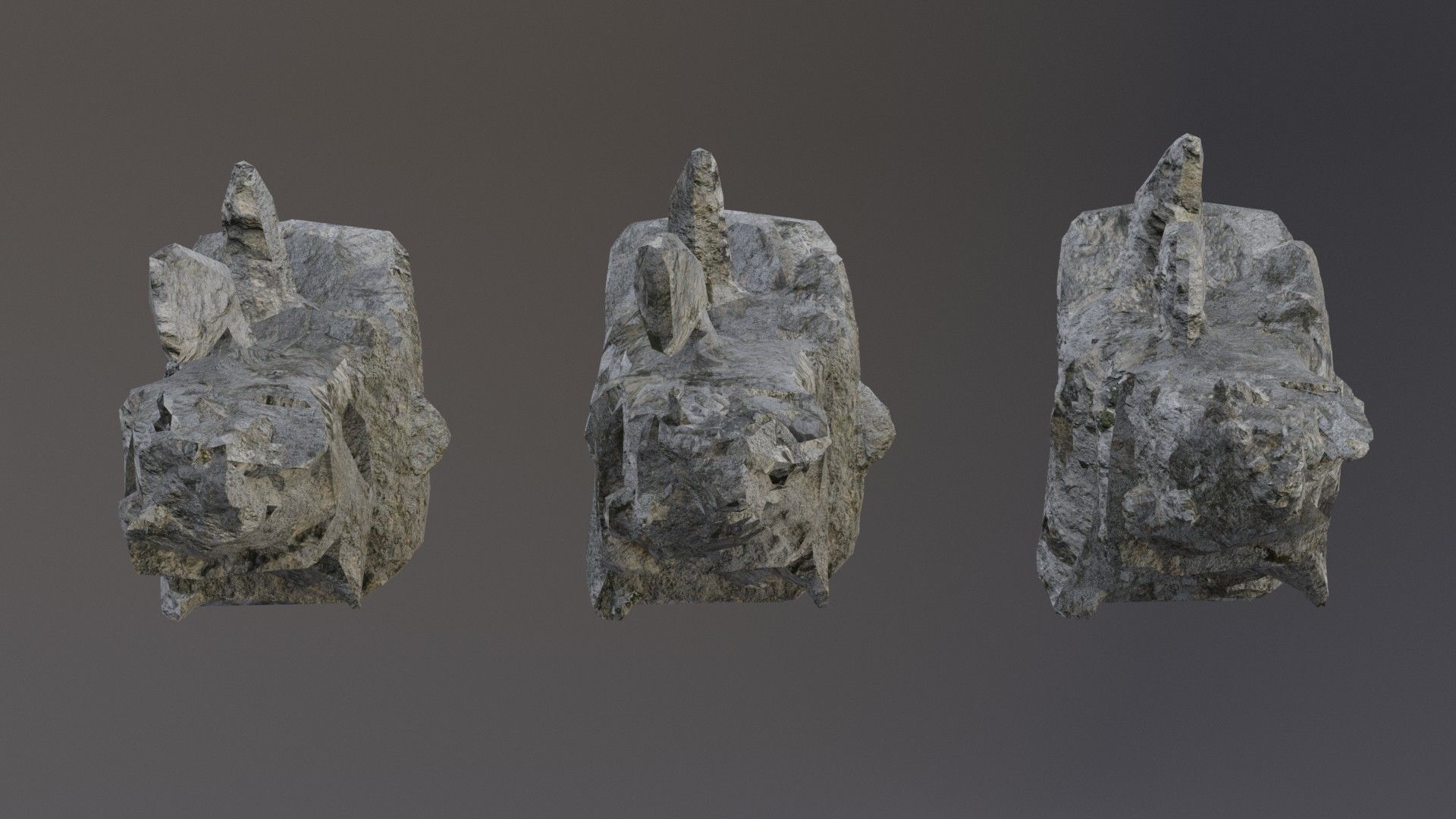 Low Poly Cliff Rock Set For Games Low-poly 3D model_39