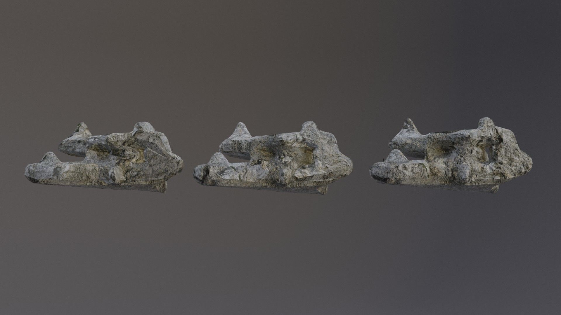 Low Poly Cliff Rock Set For Games Low-poly 3D model_31