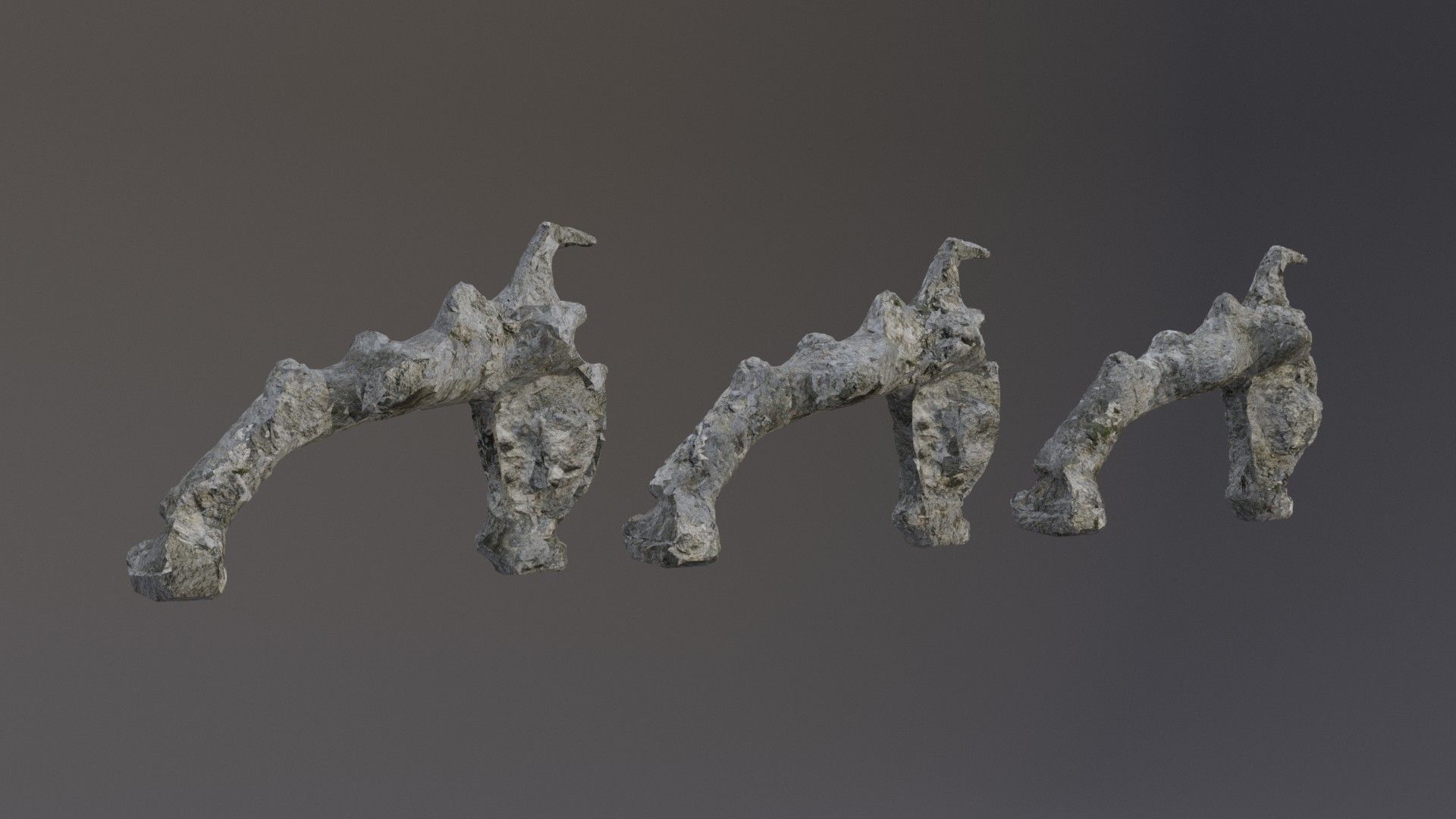 Low Poly Cliff Rock Set For Games Low-poly 3D model_29