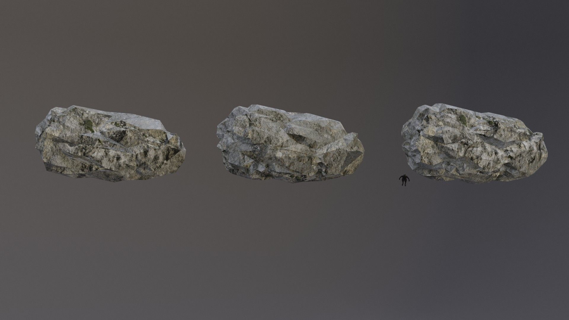Low Poly Cliff Rock Set For Games Low-poly 3D model_6
