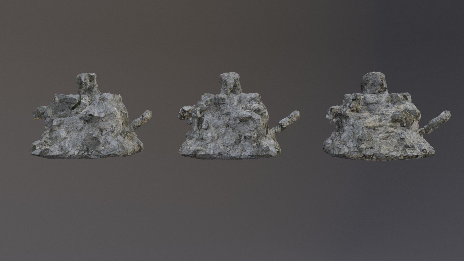 Low Poly Cliff Rock Set For Games Low-poly 3D model_40