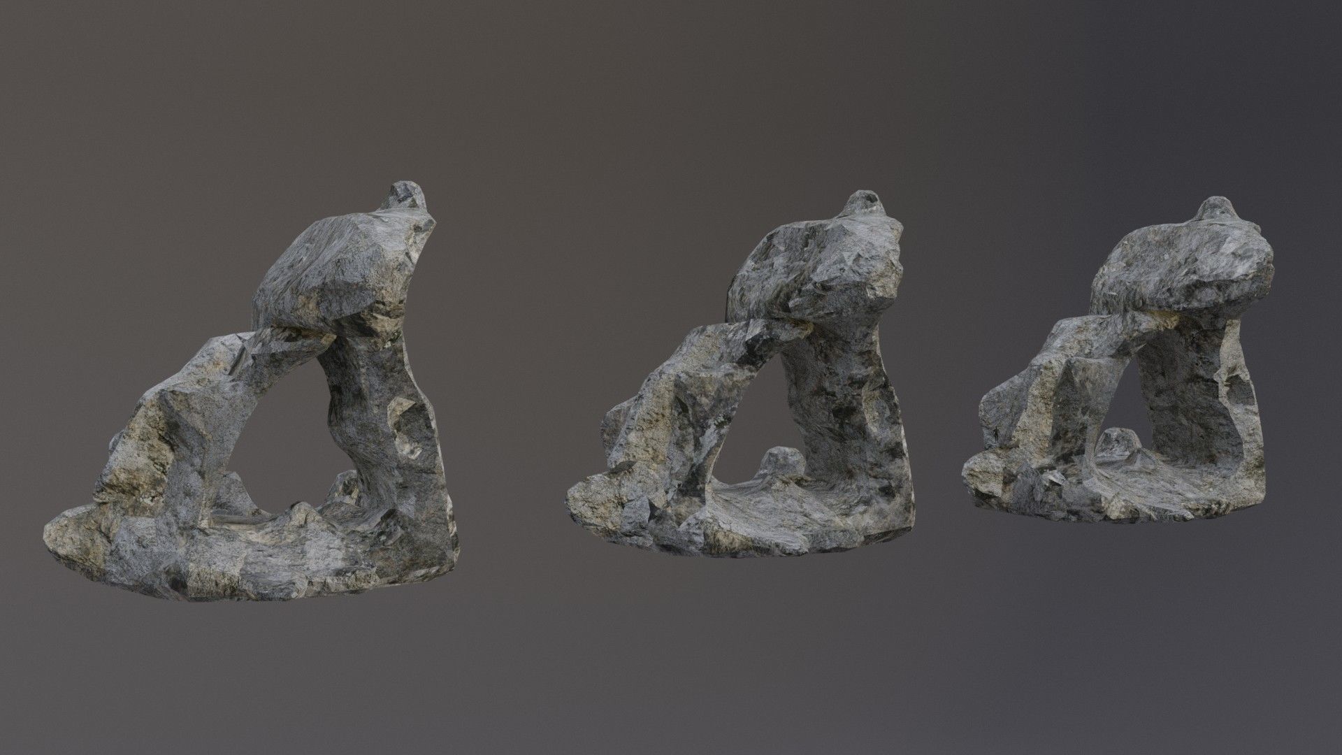 Low Poly Cliff Rock Set For Games Low-poly 3D model_26