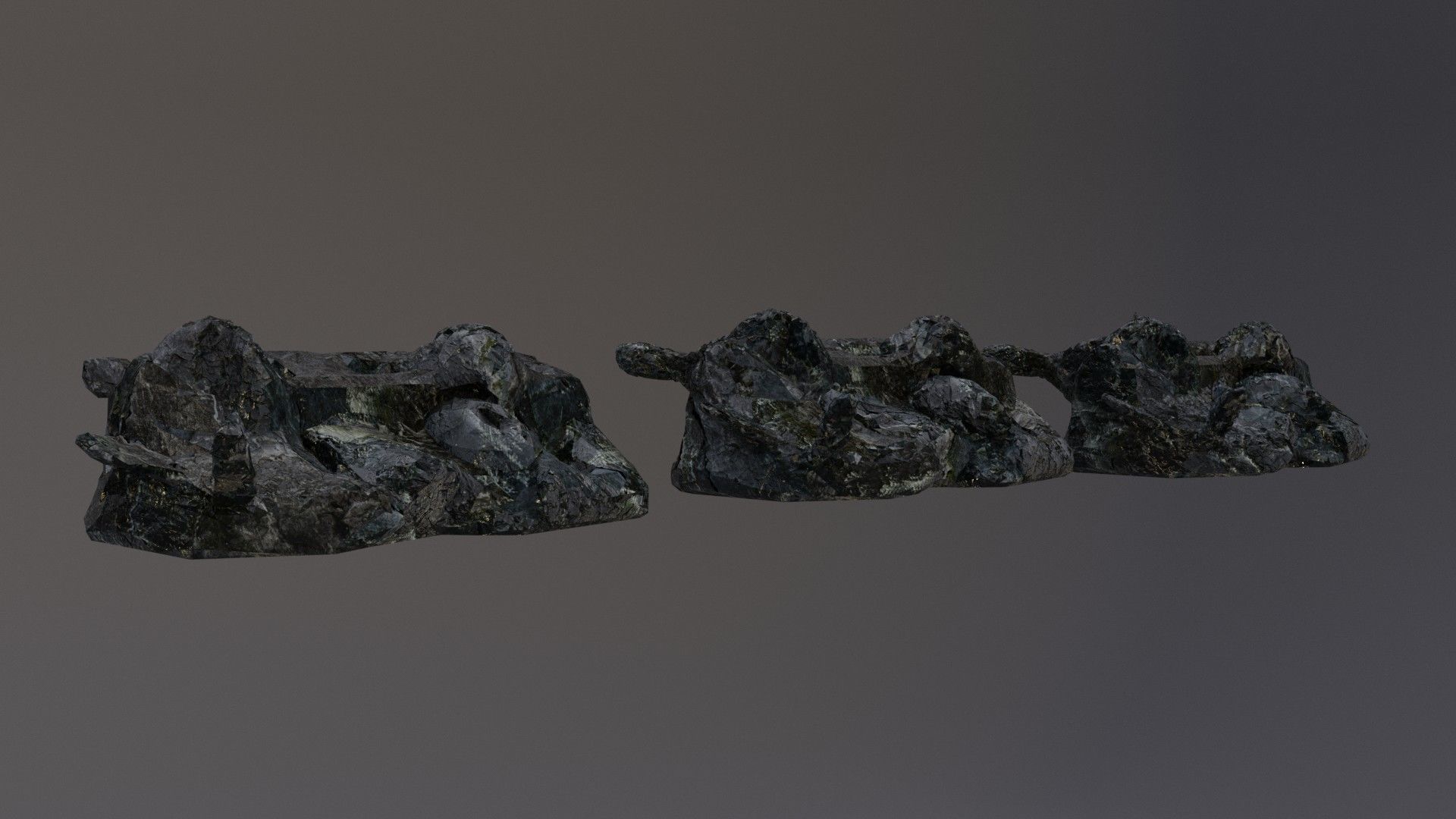 Low Poly Cliff Rock Set For Games  Low-poly 3D model_14