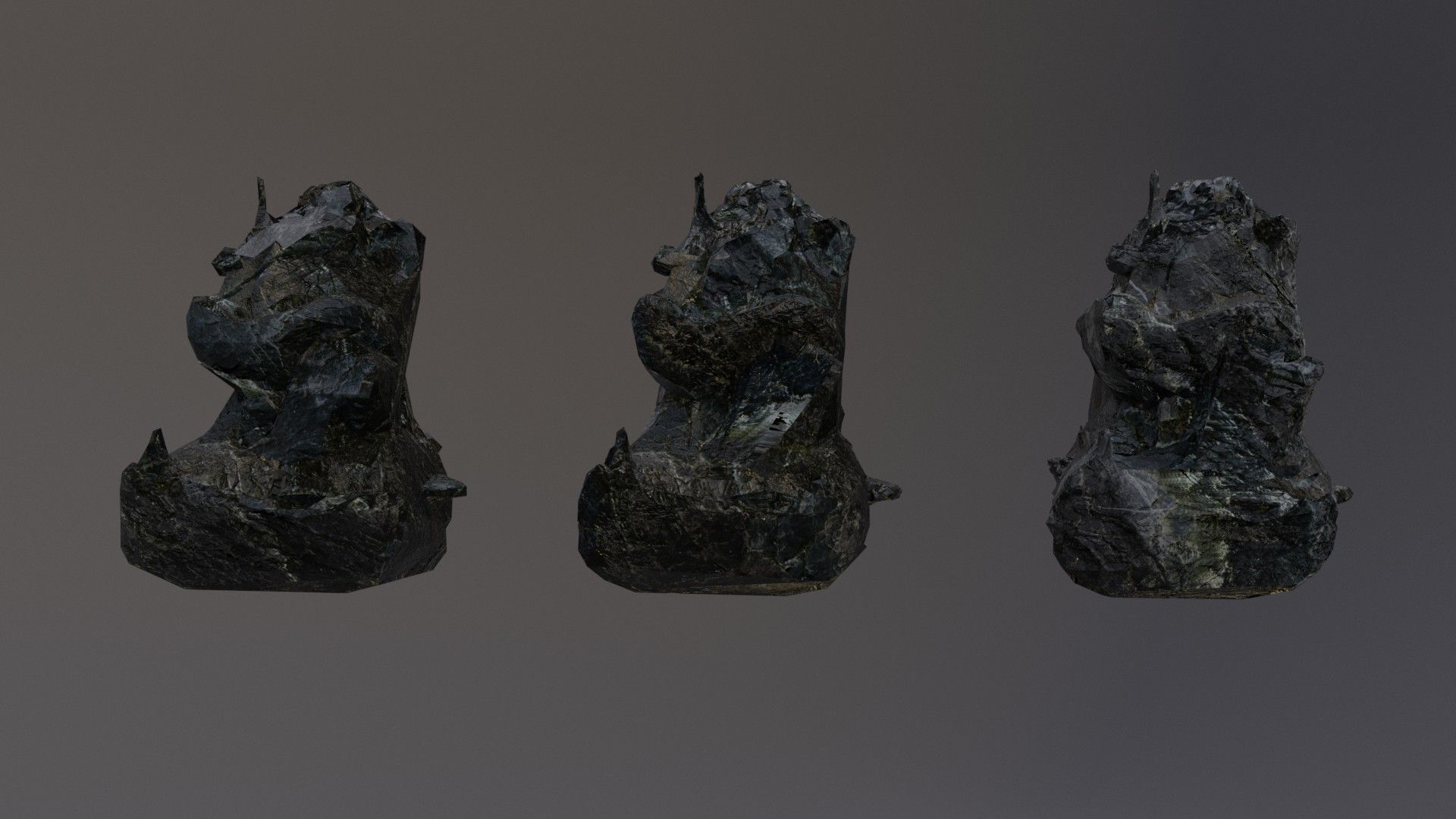 Low Poly Cliff Rock Set For Games  Low-poly 3D model_37