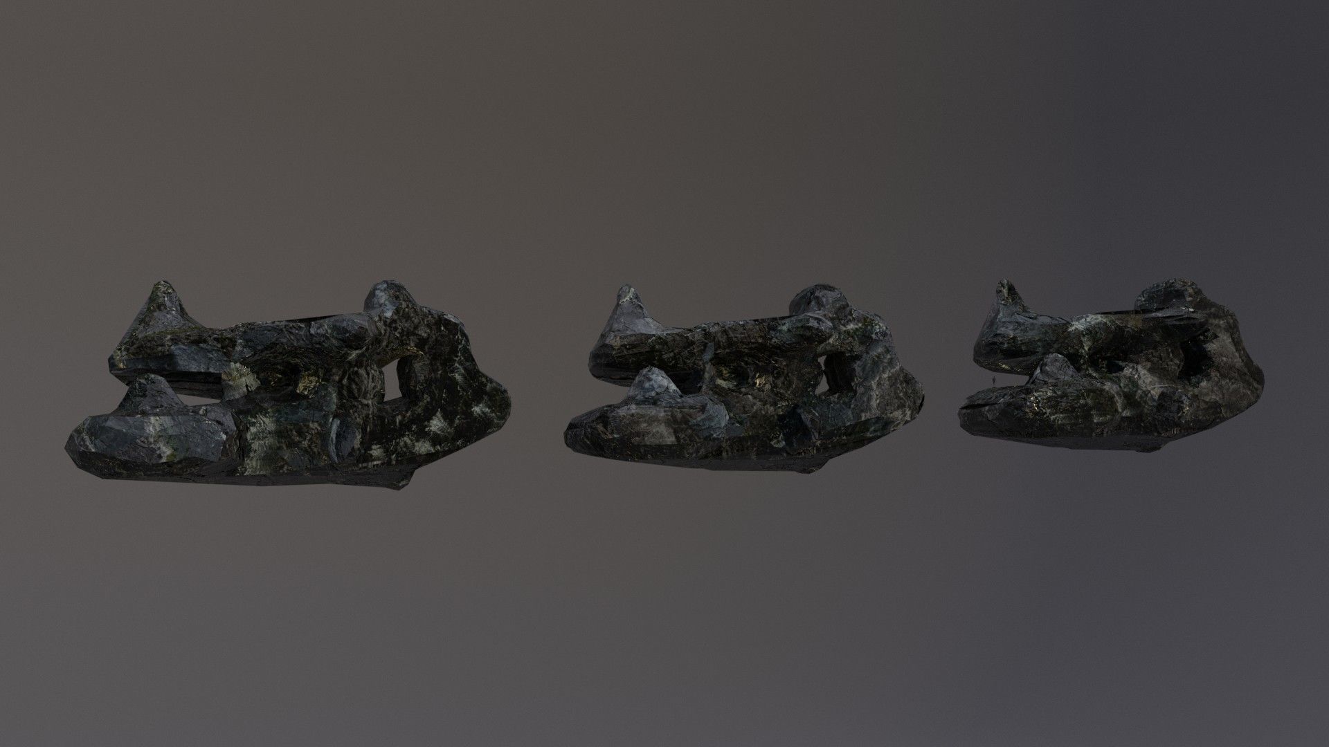 Low Poly Cliff Rock Set For Games  Low-poly 3D model_32