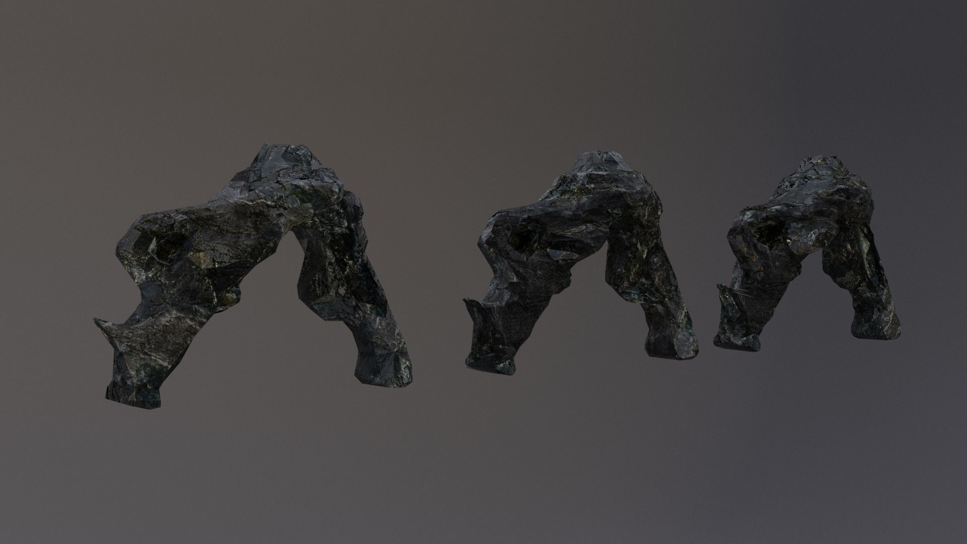 Low Poly Cliff Rock Set For Games  Low-poly 3D model_23