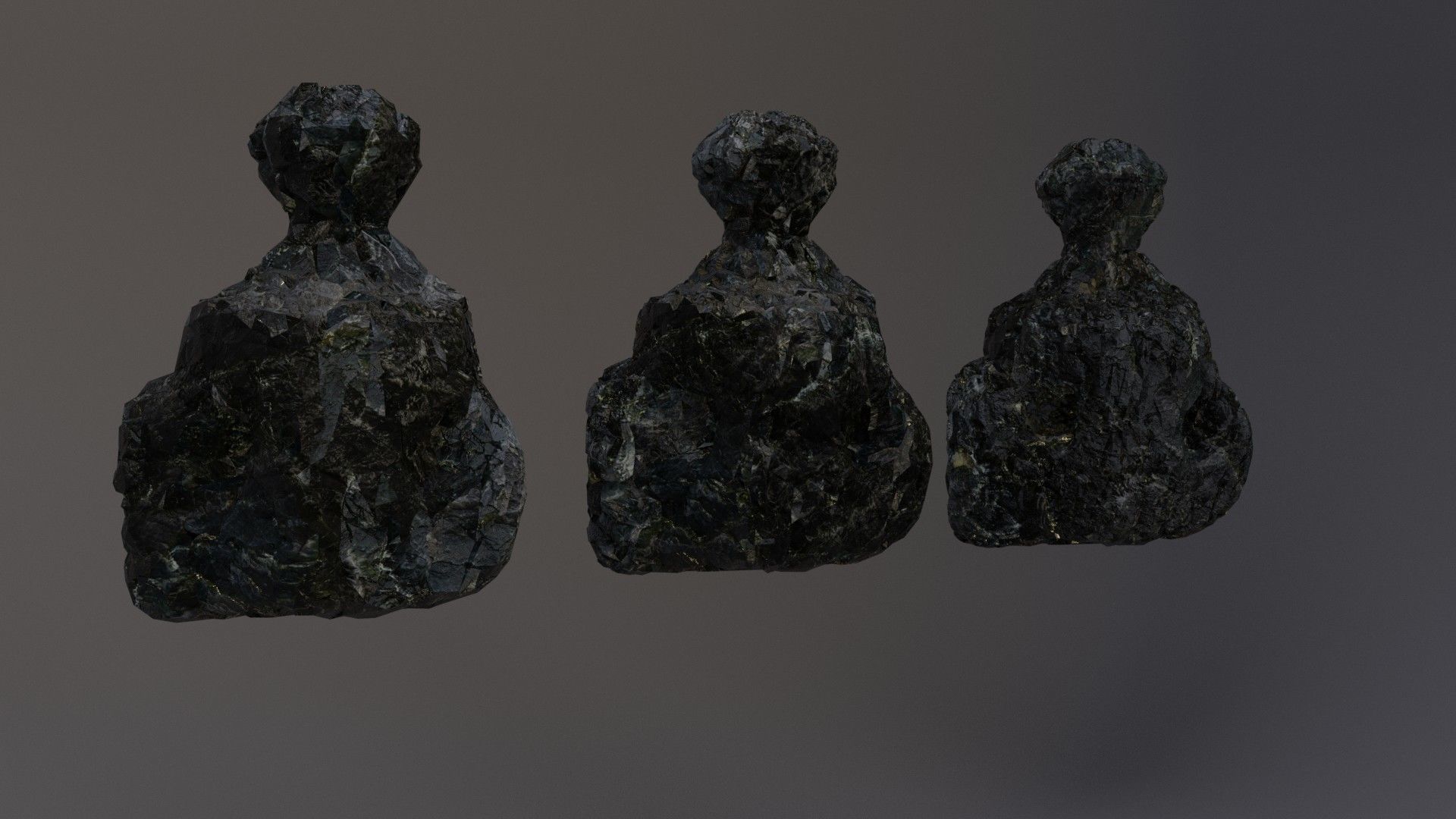 Low Poly Cliff Rock Set For Games  Low-poly 3D model_11