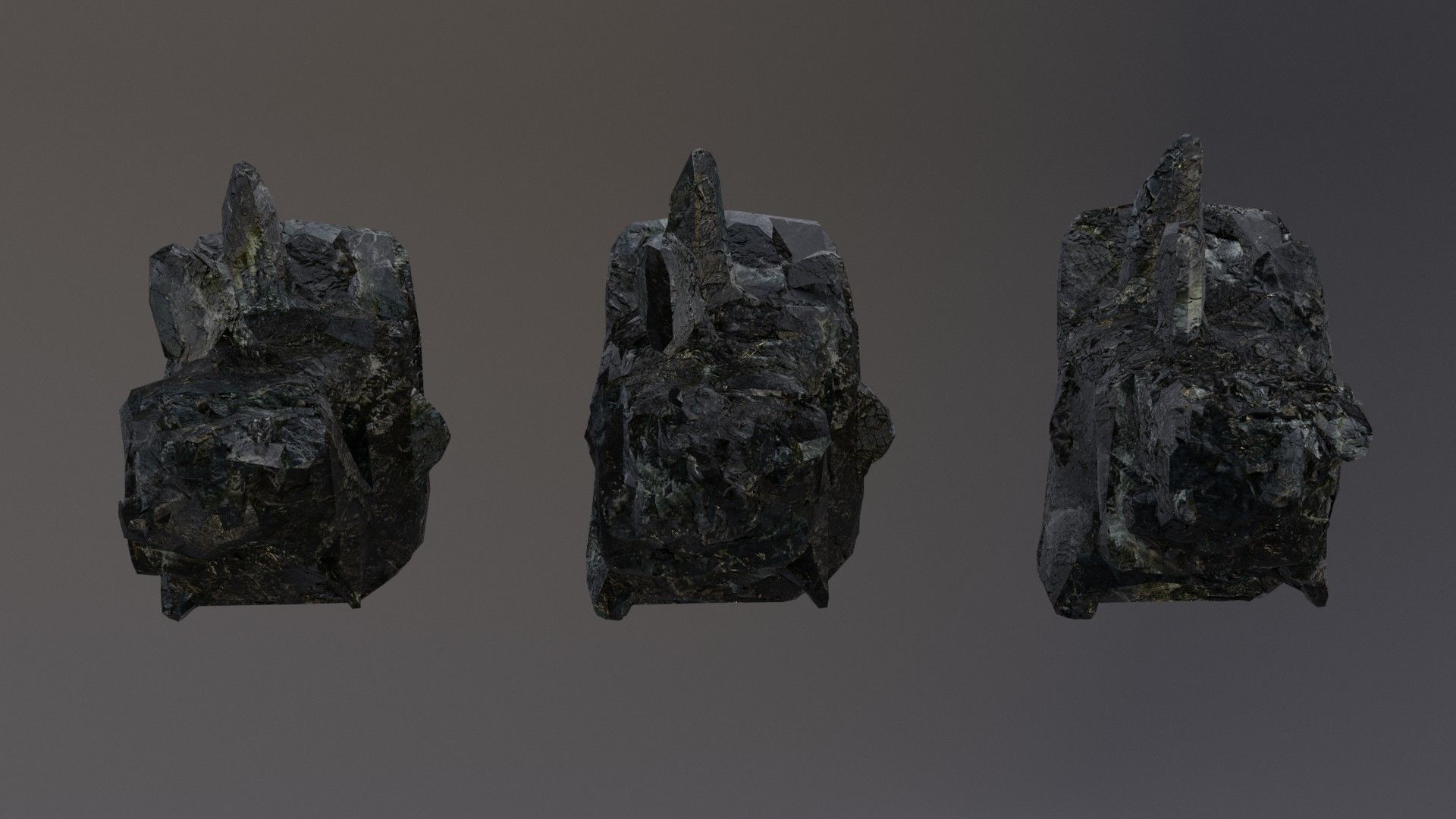 Low Poly Cliff Rock Set For Games  Low-poly 3D model_39