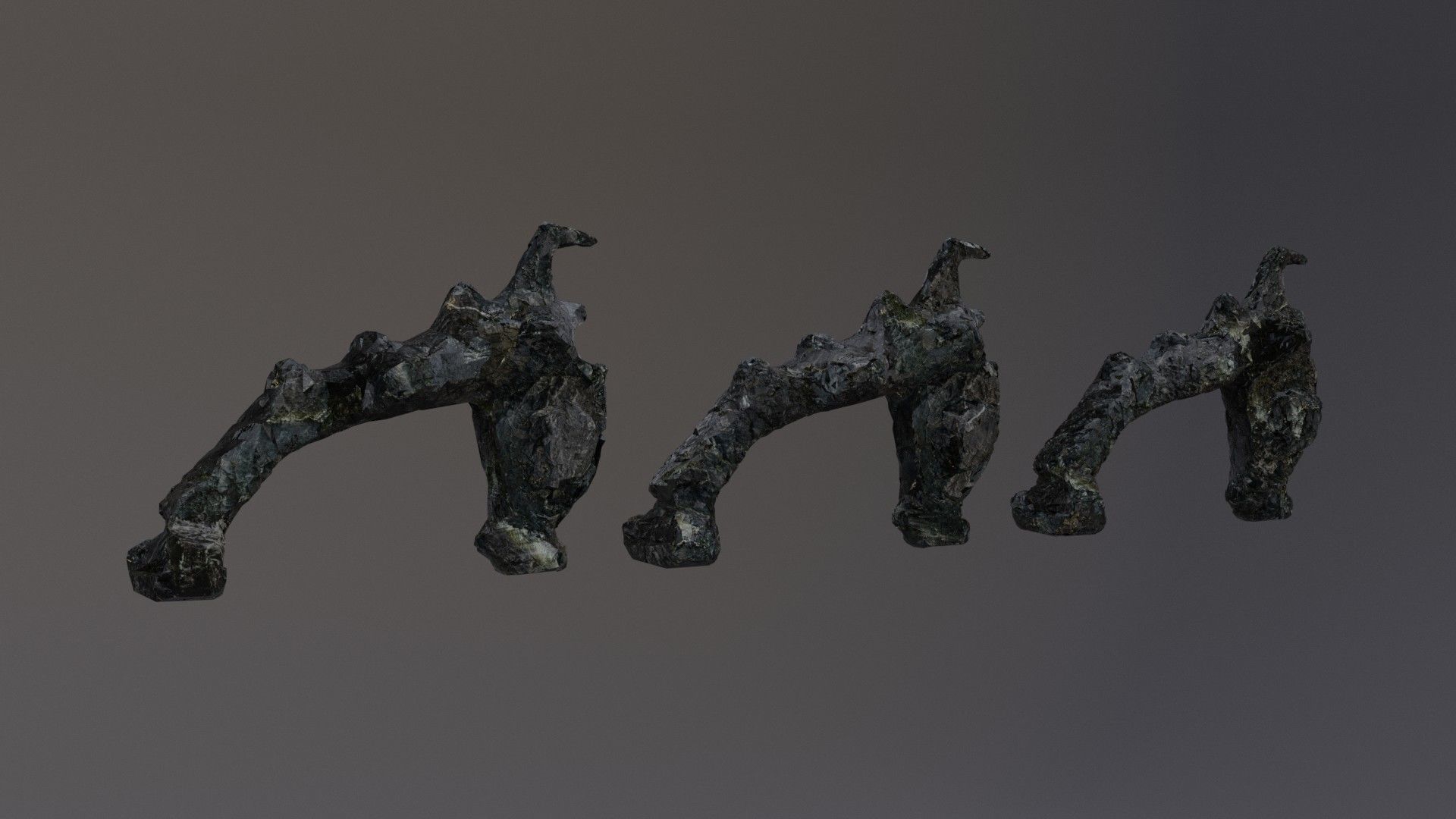 Low Poly Cliff Rock Set For Games  Low-poly 3D model_29