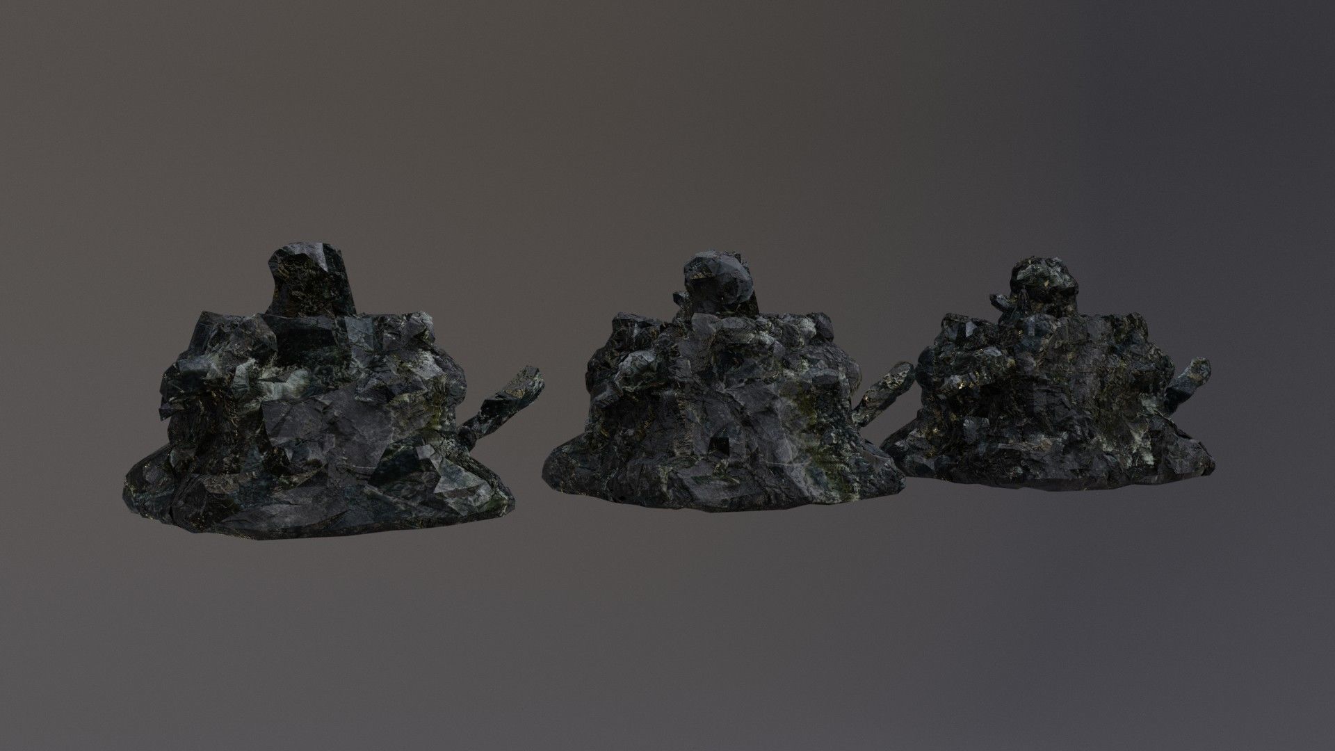 Low Poly Cliff Rock Set For Games  Low-poly 3D model_41