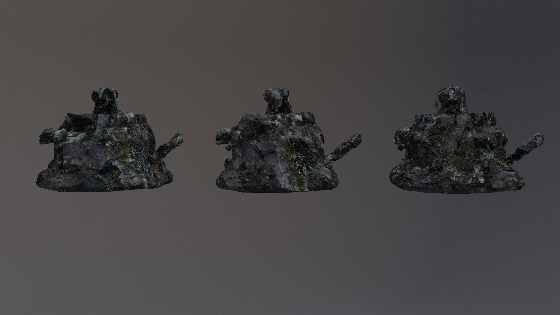 Low Poly Cliff Rock Set For Games  Low-poly 3D model_40